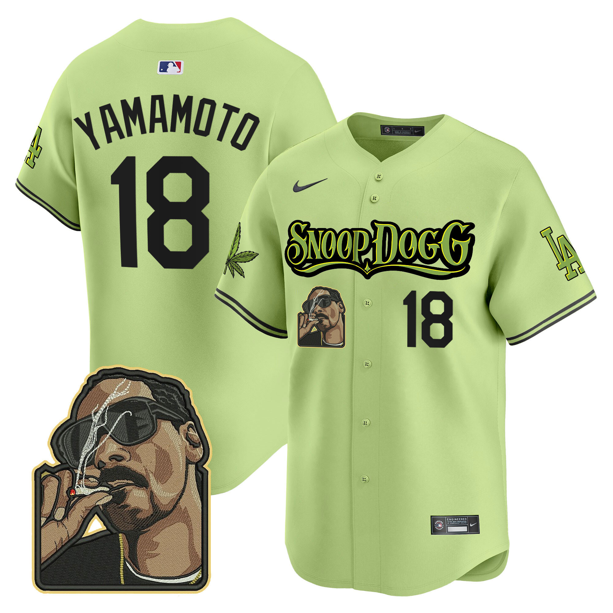 Men's Dodgers Snoop Dogg Vapor Premier Limited Jersey - Stitched