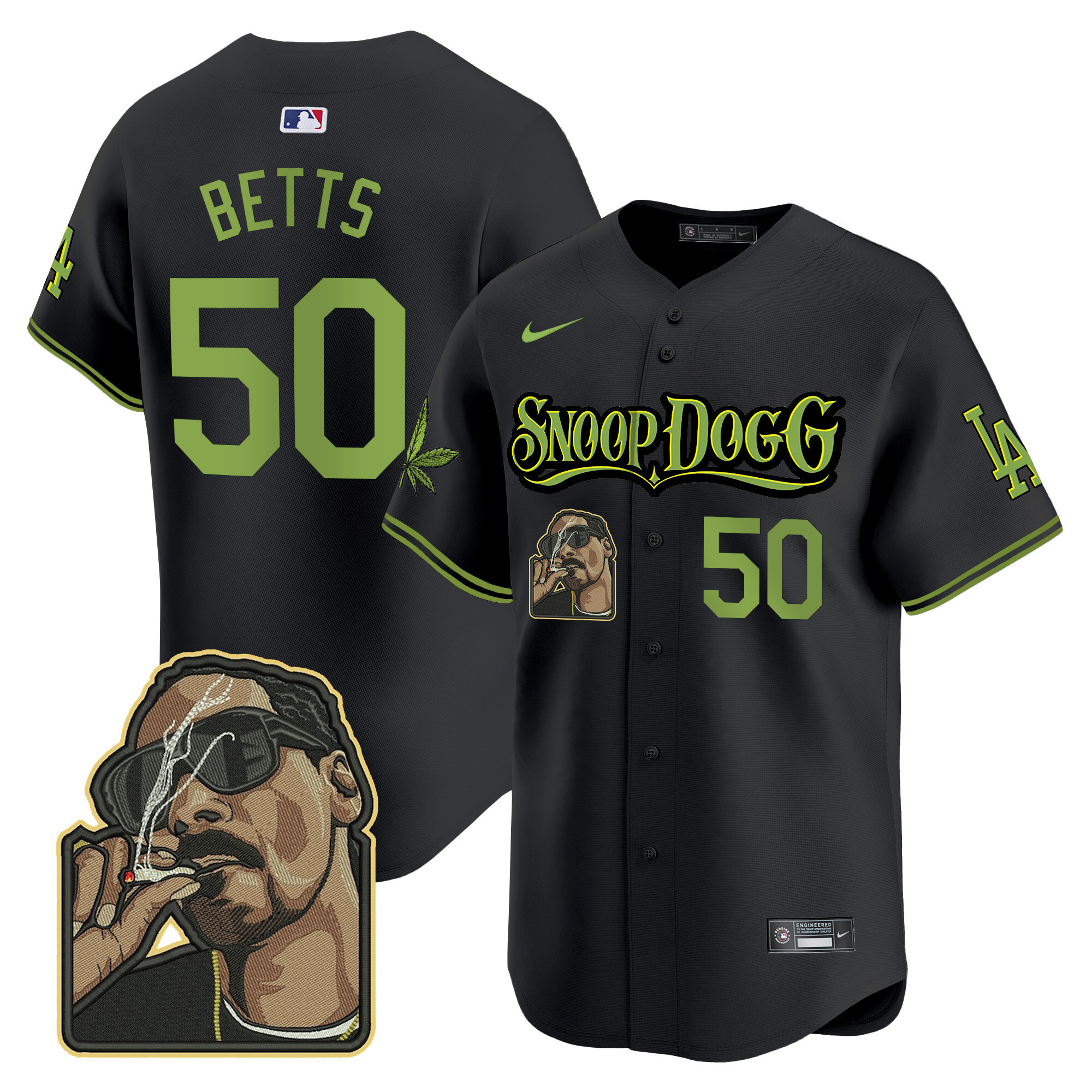 Men's Dodgers Snoop Dogg Vapor Premier Limited Jersey - Stitched