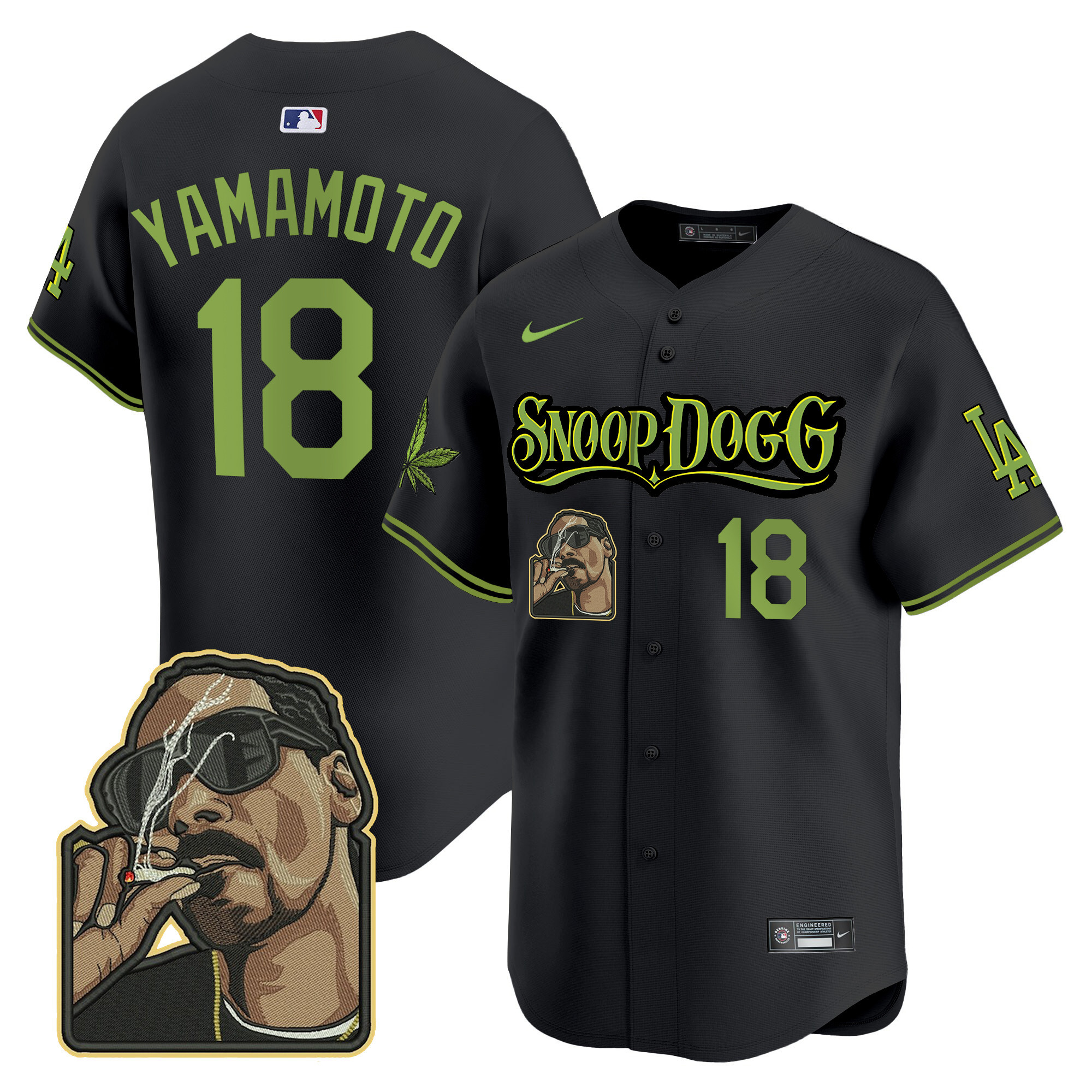 Men's Dodgers Snoop Dogg Vapor Premier Limited Jersey - Stitched
