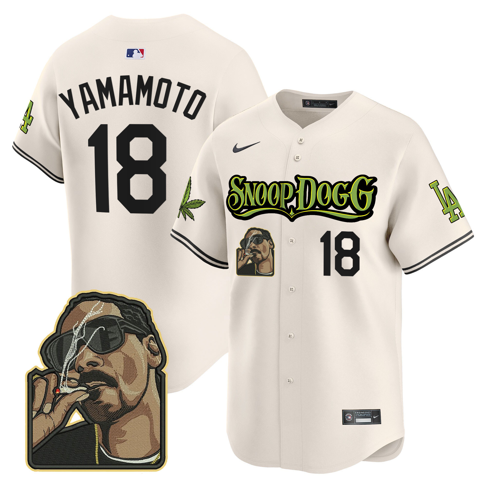 Men's Dodgers Snoop Dogg Vapor Premier Limited Jersey - Stitched