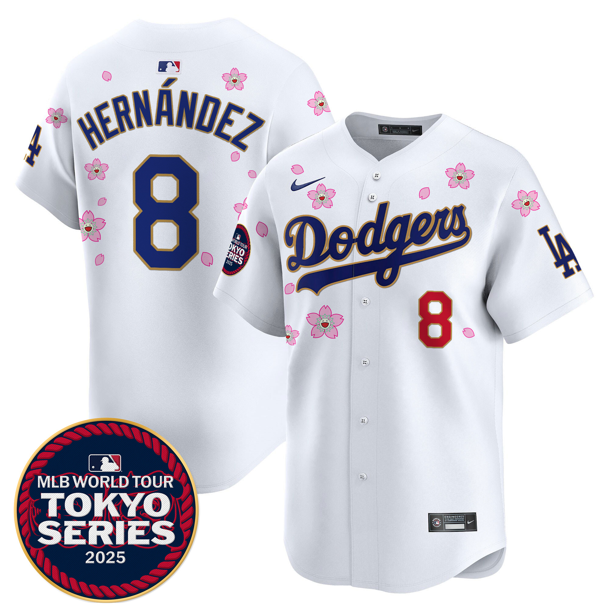 Men's Dodgers Tokyo Series 2025 Gold Trim Vapor Premier Limited Jersey - Stitched