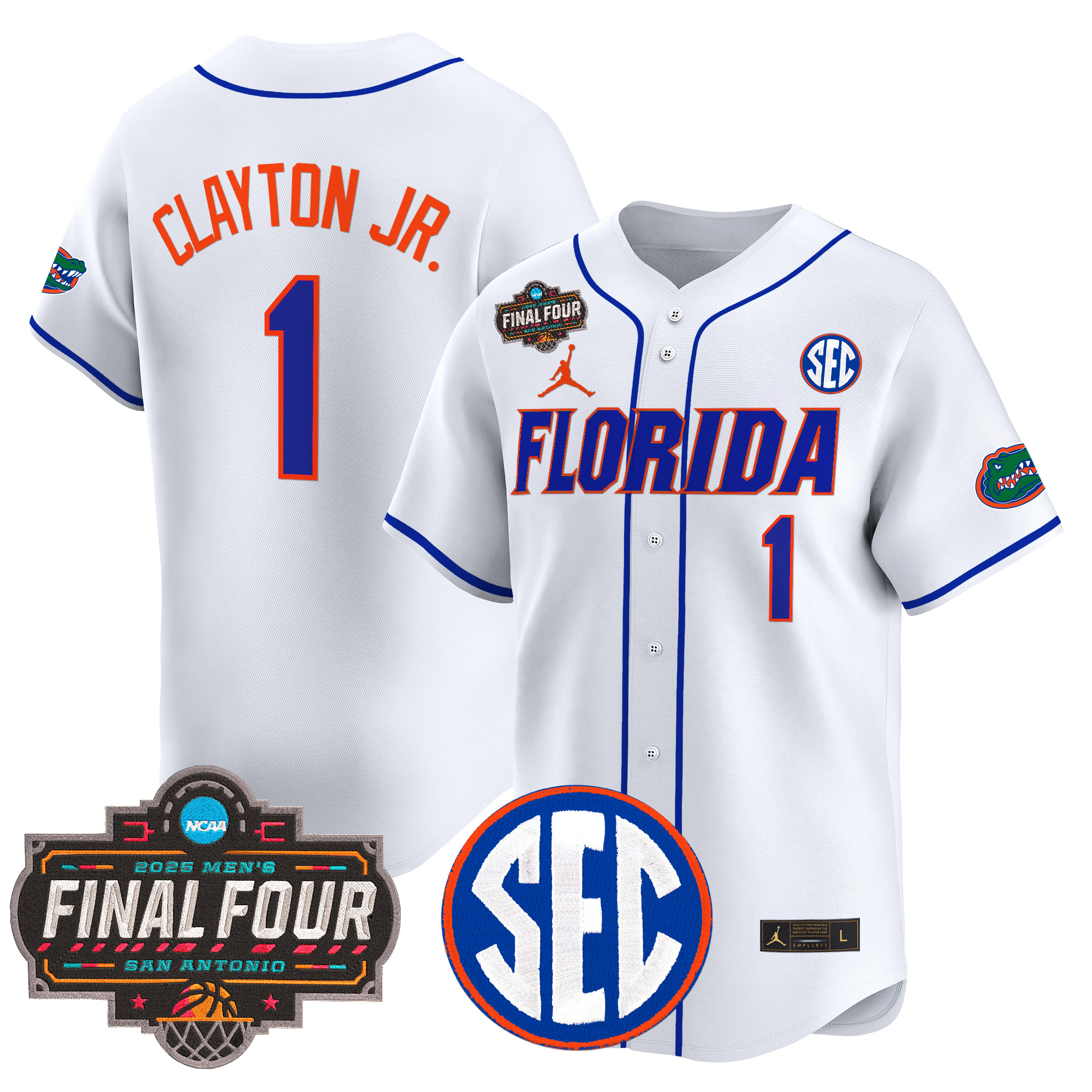 Men's Florida Gators 2025 Final Four Patch Vapor Baseball Jersey - All Stitched