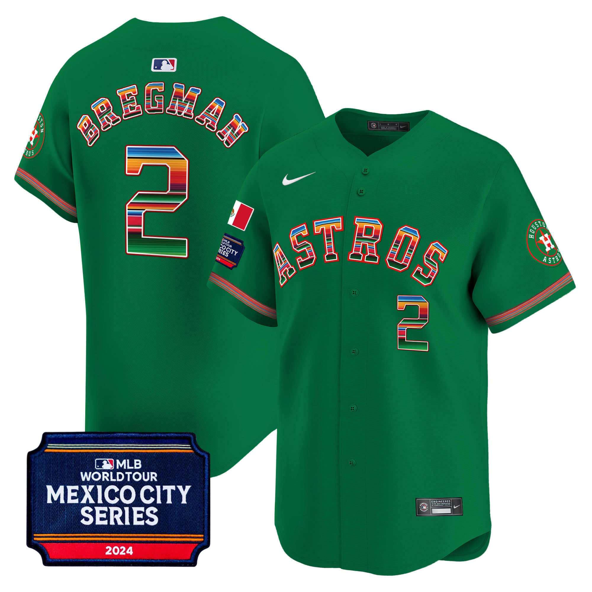 Men's Houston Astros 2024 Mexico City Series Patch Vapor Premier Limited Jersey - All Stitched