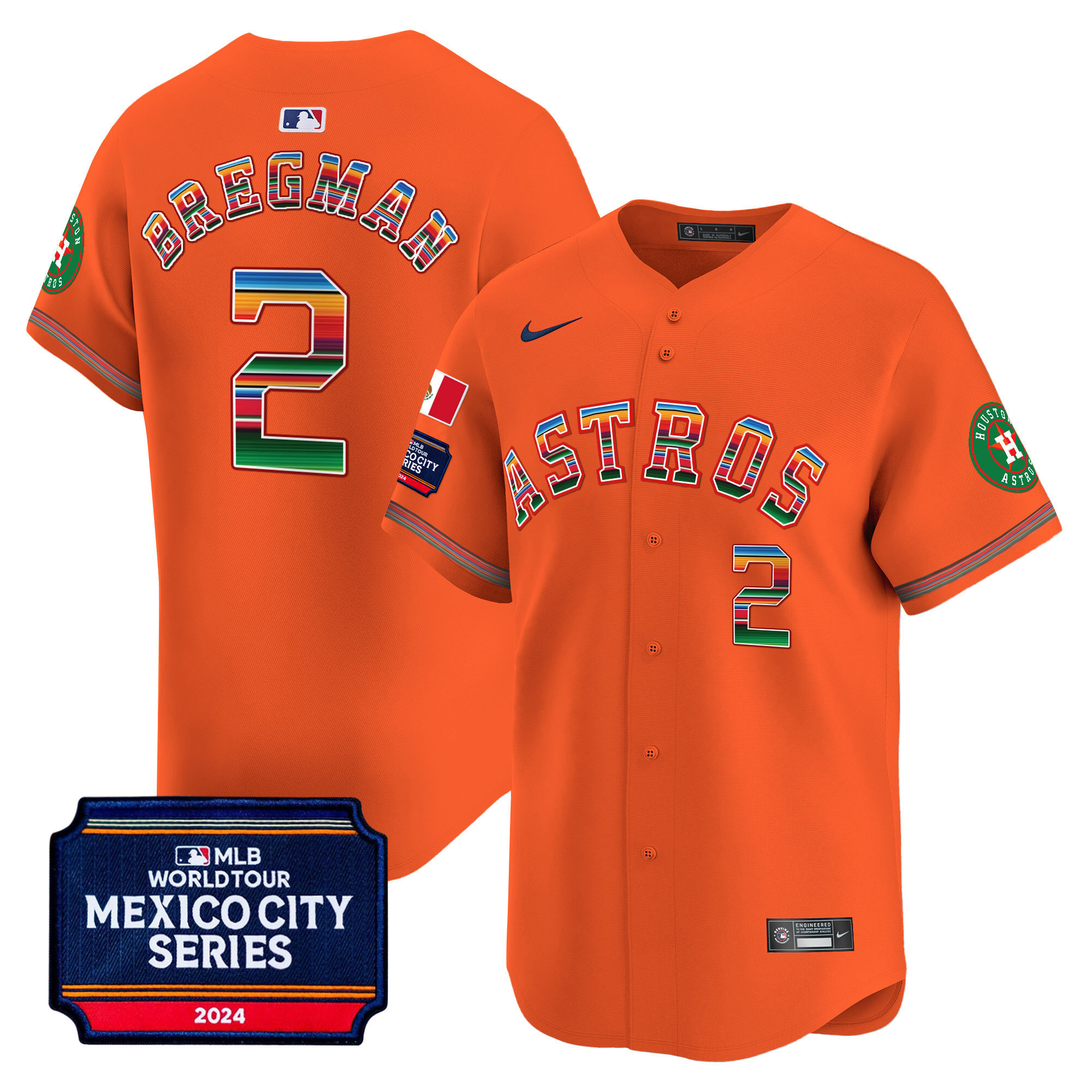 Men's Houston Astros 2024 Mexico City Series Patch Vapor Premier Limited Jersey - All Stitched