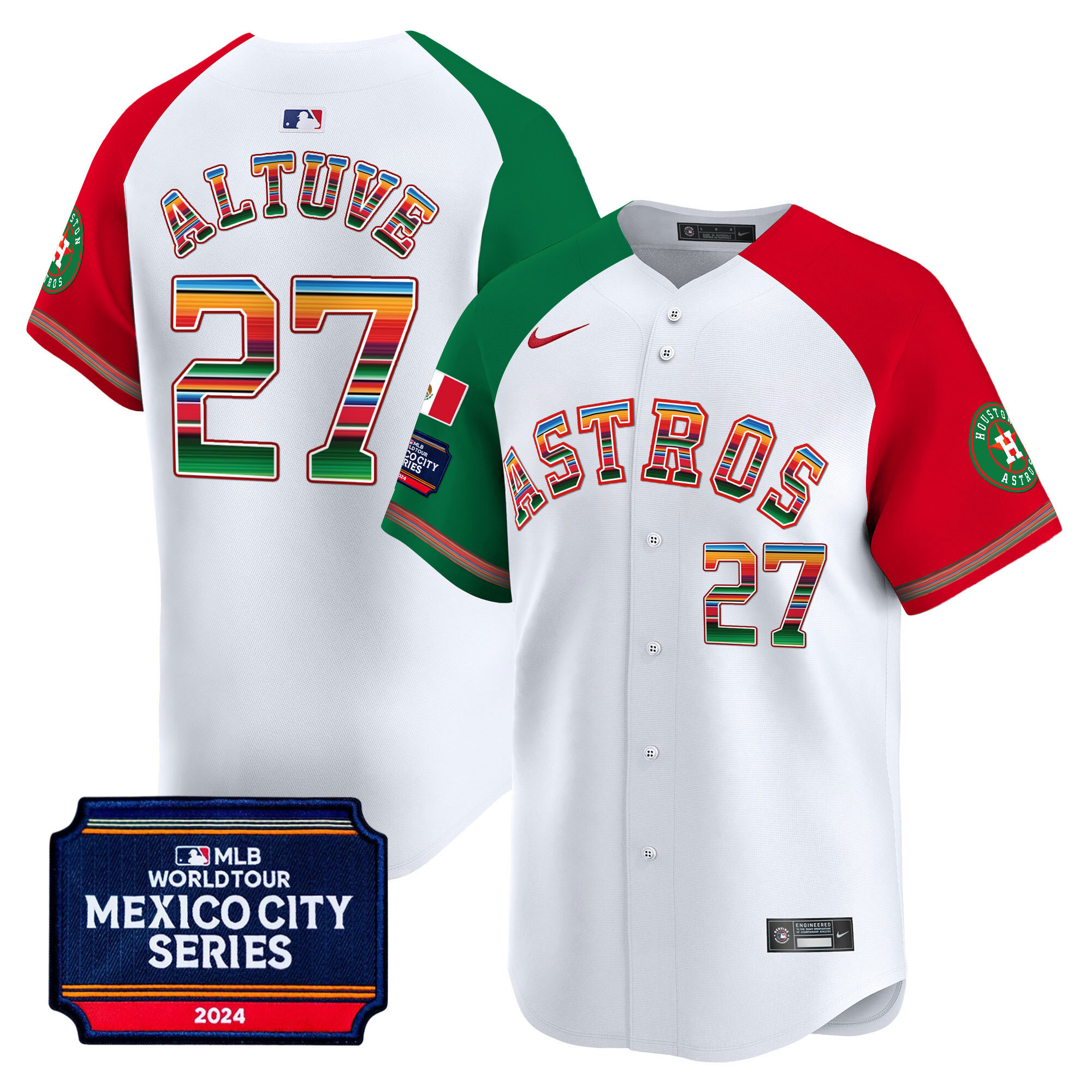 Men's Houston Astros 2024 Mexico City Series Patch Vapor Premier Limited Jersey - All Stitched
