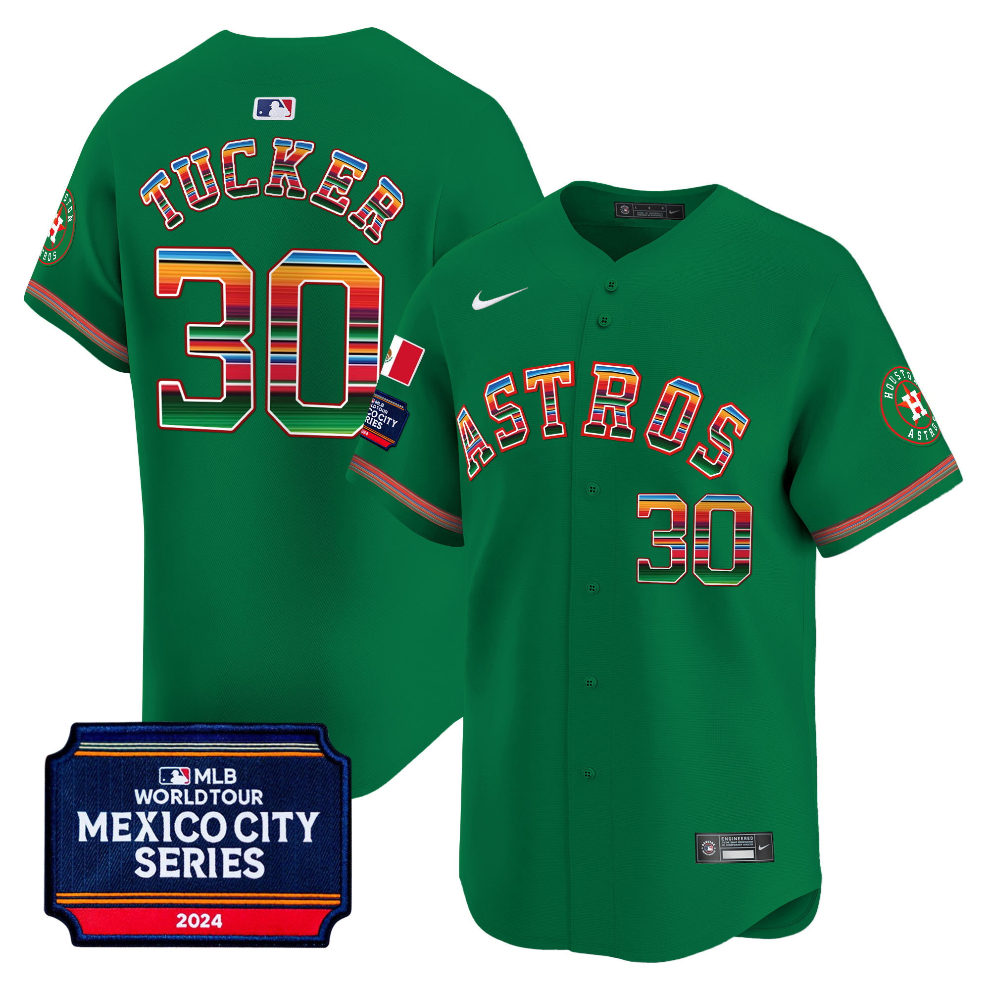 Men's Houston Astros 2024 Mexico City Series Patch Vapor Premier Limited Jersey - All Stitched