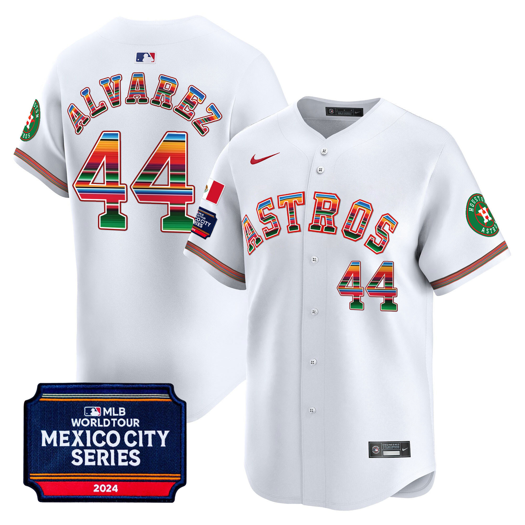 Men's Houston Astros 2024 Mexico City Series Patch Vapor Premier Limited Jersey - All Stitched