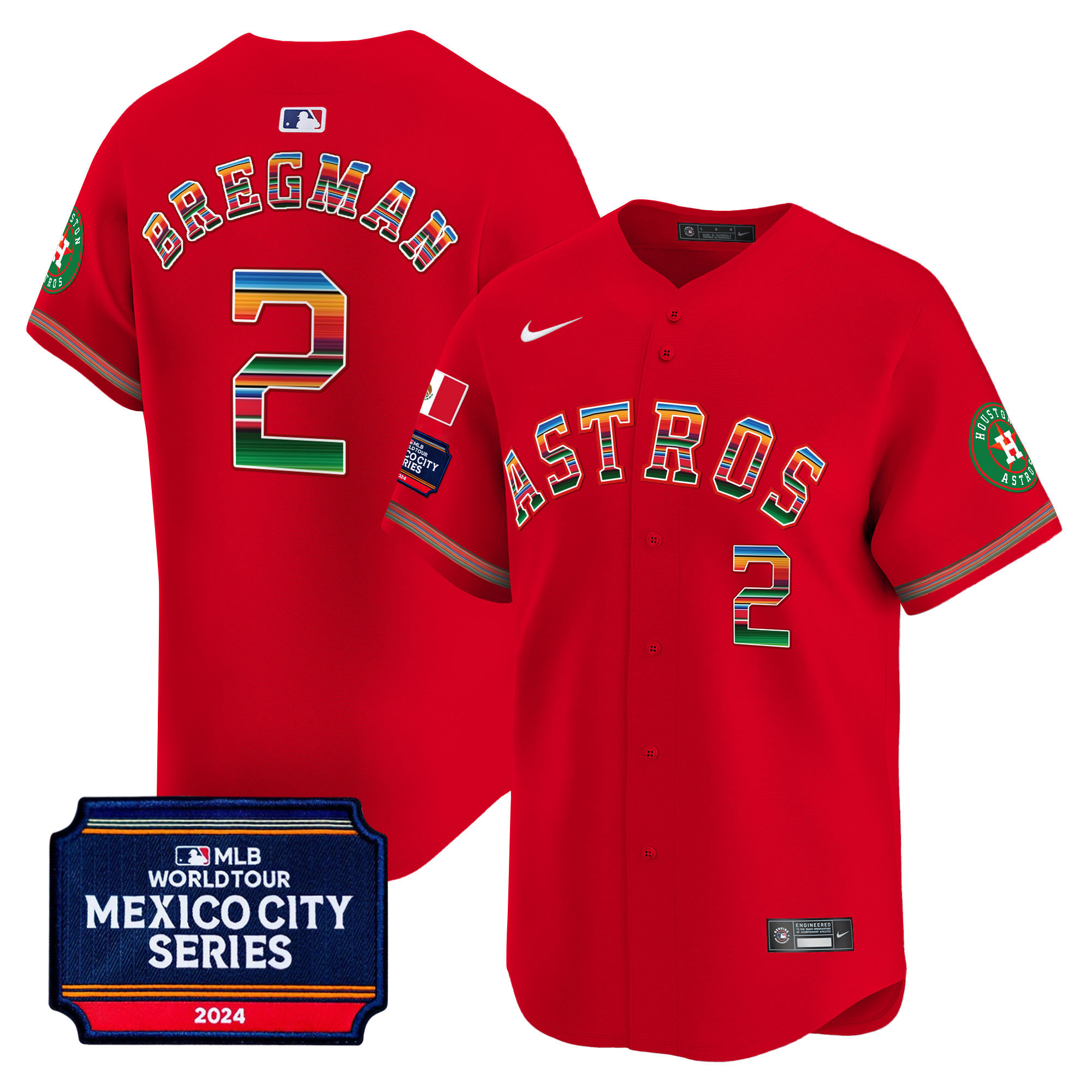 Men's Houston Astros 2024 Mexico City Series Patch Vapor Premier Limited Jersey - All Stitched