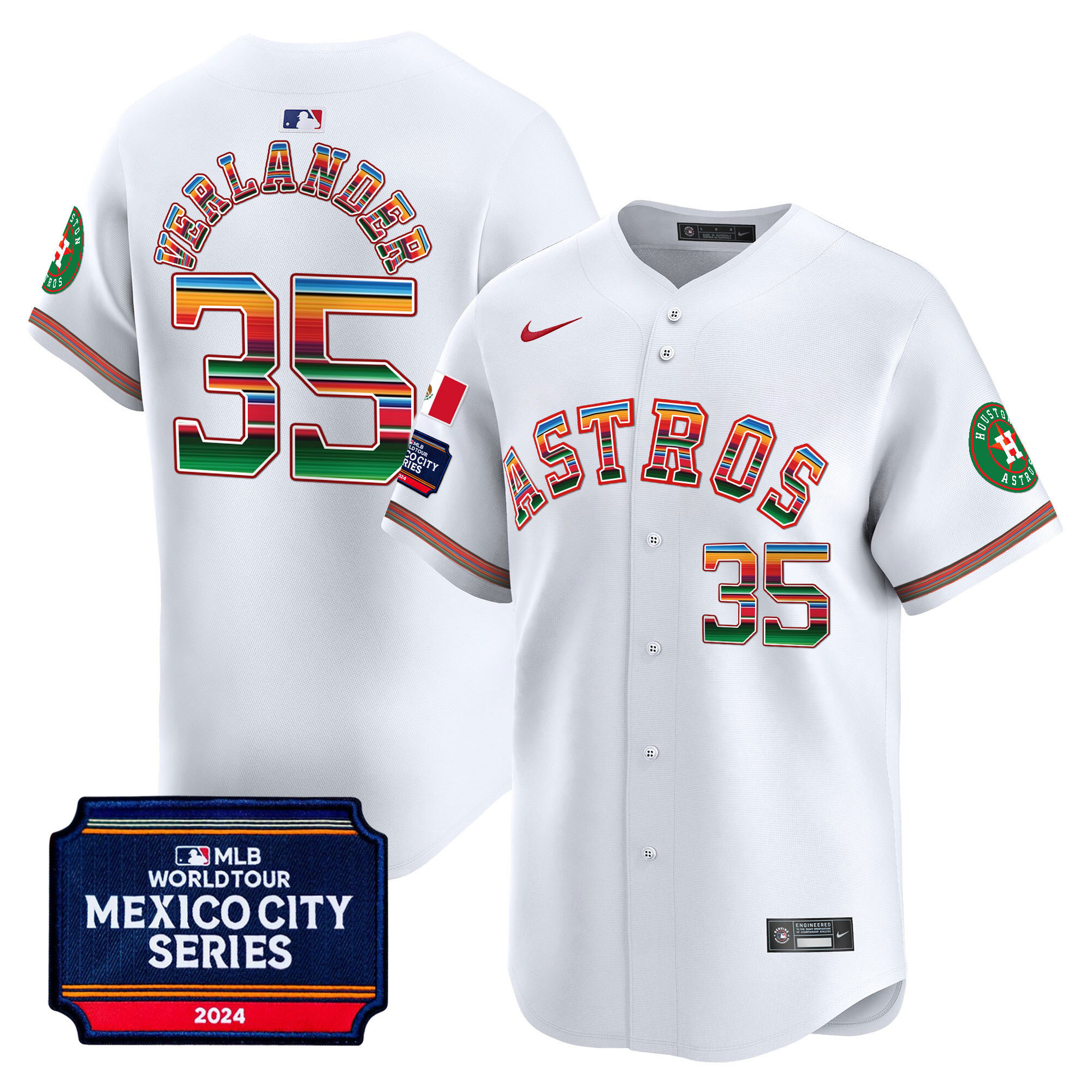 Men's Houston Astros 2024 Mexico City Series Patch Vapor Premier Limited Jersey - All Stitched