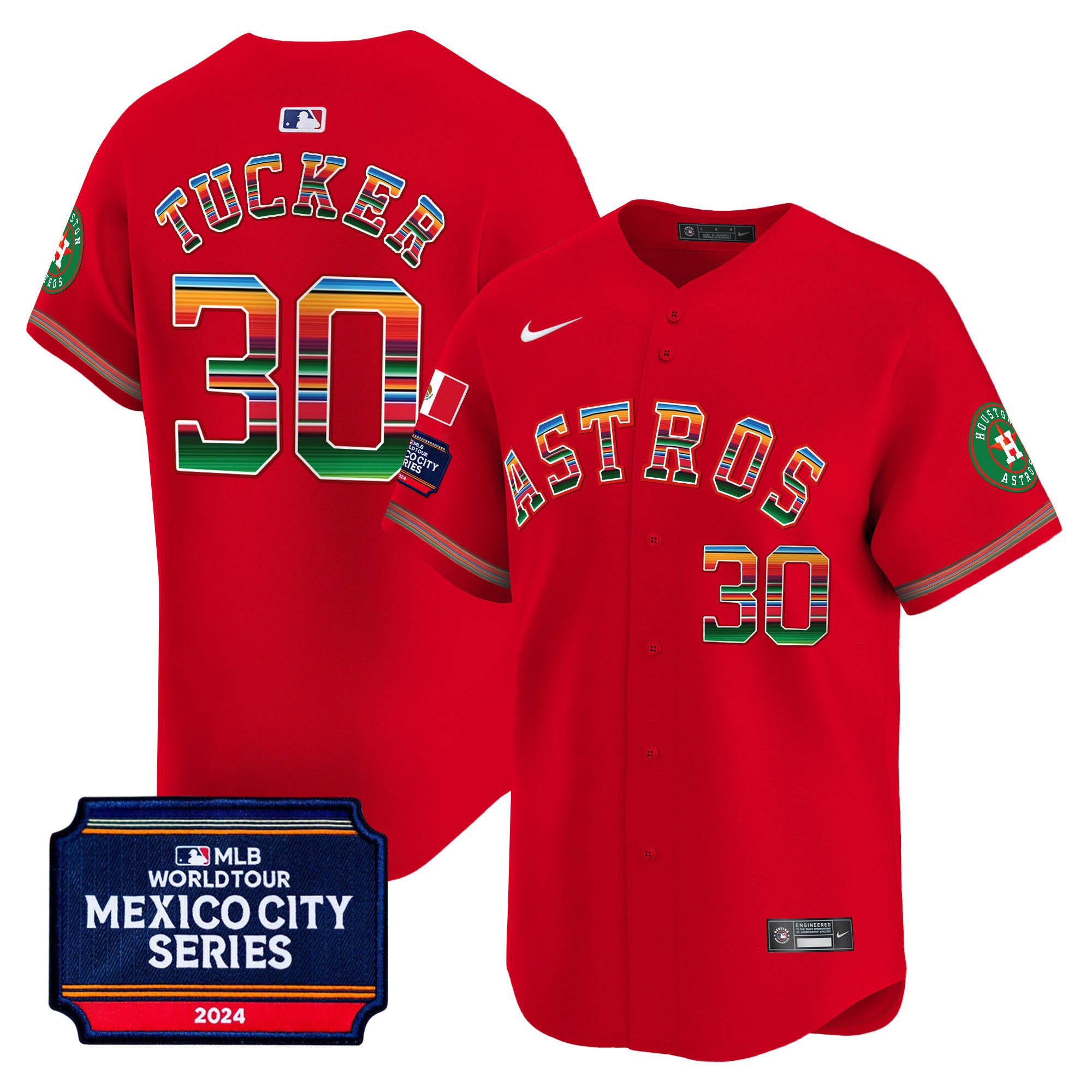 Men's Houston Astros 2024 Mexico City Series Patch Vapor Premier Limited Jersey - All Stitched