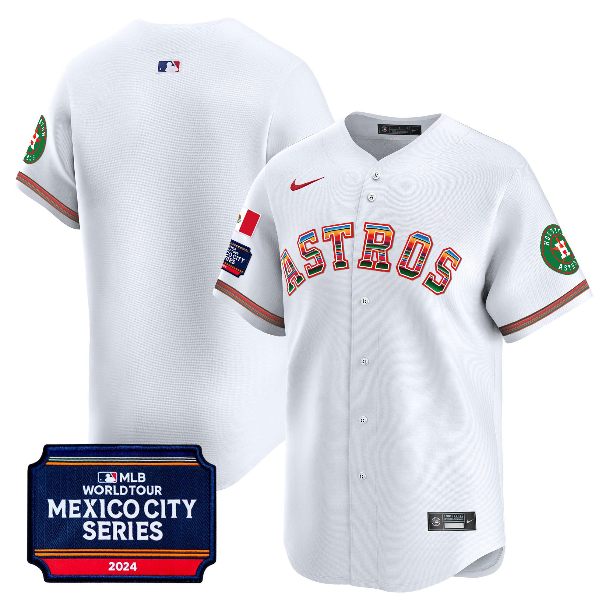 Men's Houston Astros 2024 Mexico City Series Patch Vapor Premier Limited Jersey - All Stitched