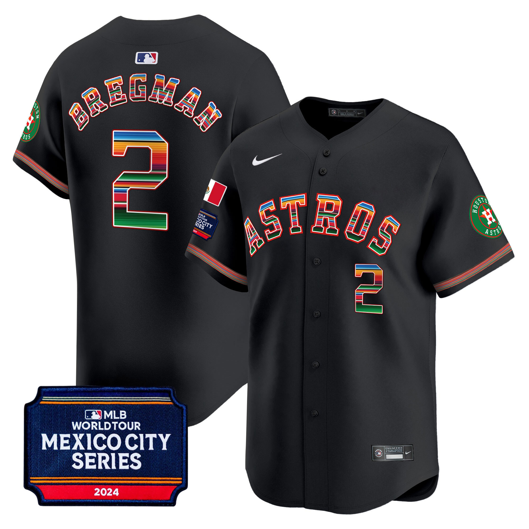Men's Houston Astros 2024 Mexico City Series Patch Vapor Premier Limited Jersey - All Stitched