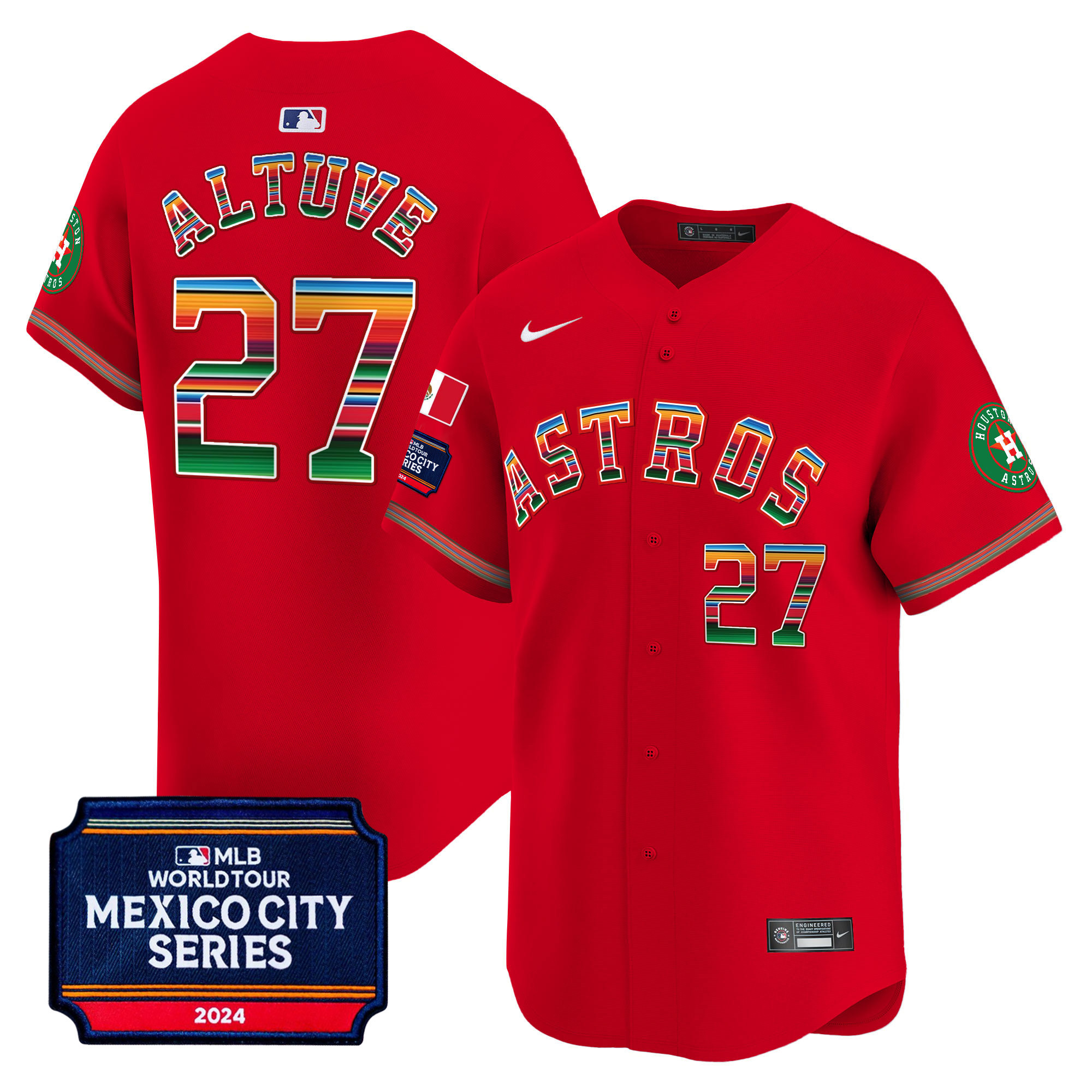 Men's Houston Astros 2024 Mexico City Series Patch Vapor Premier Limited Jersey - All Stitched