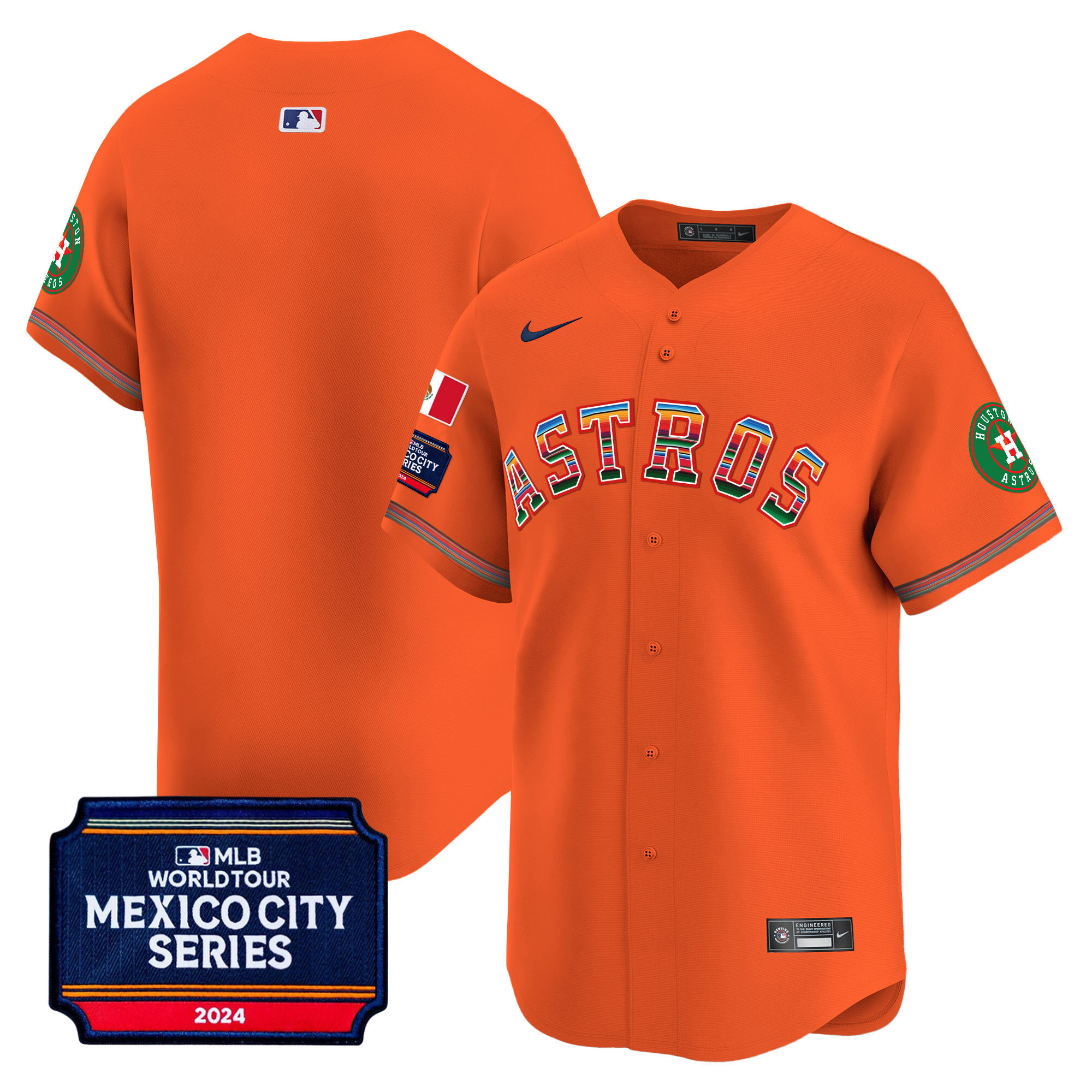 Men's Houston Astros 2024 Mexico City Series Patch Vapor Premier Limited Jersey - All Stitched