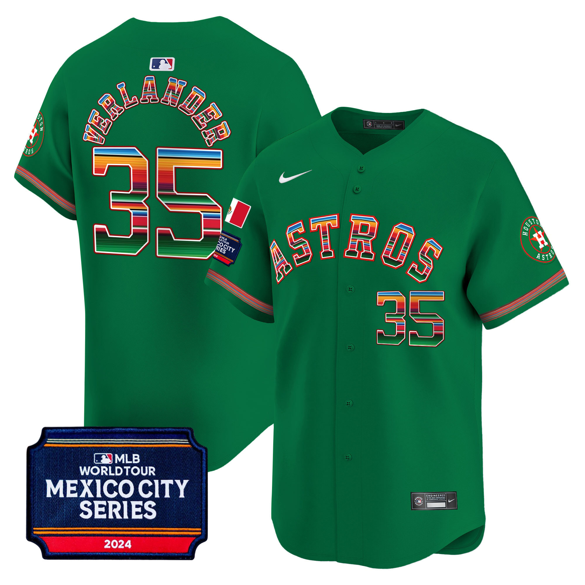 Men's Houston Astros 2024 Mexico City Series Patch Vapor Premier Limited Jersey - All Stitched