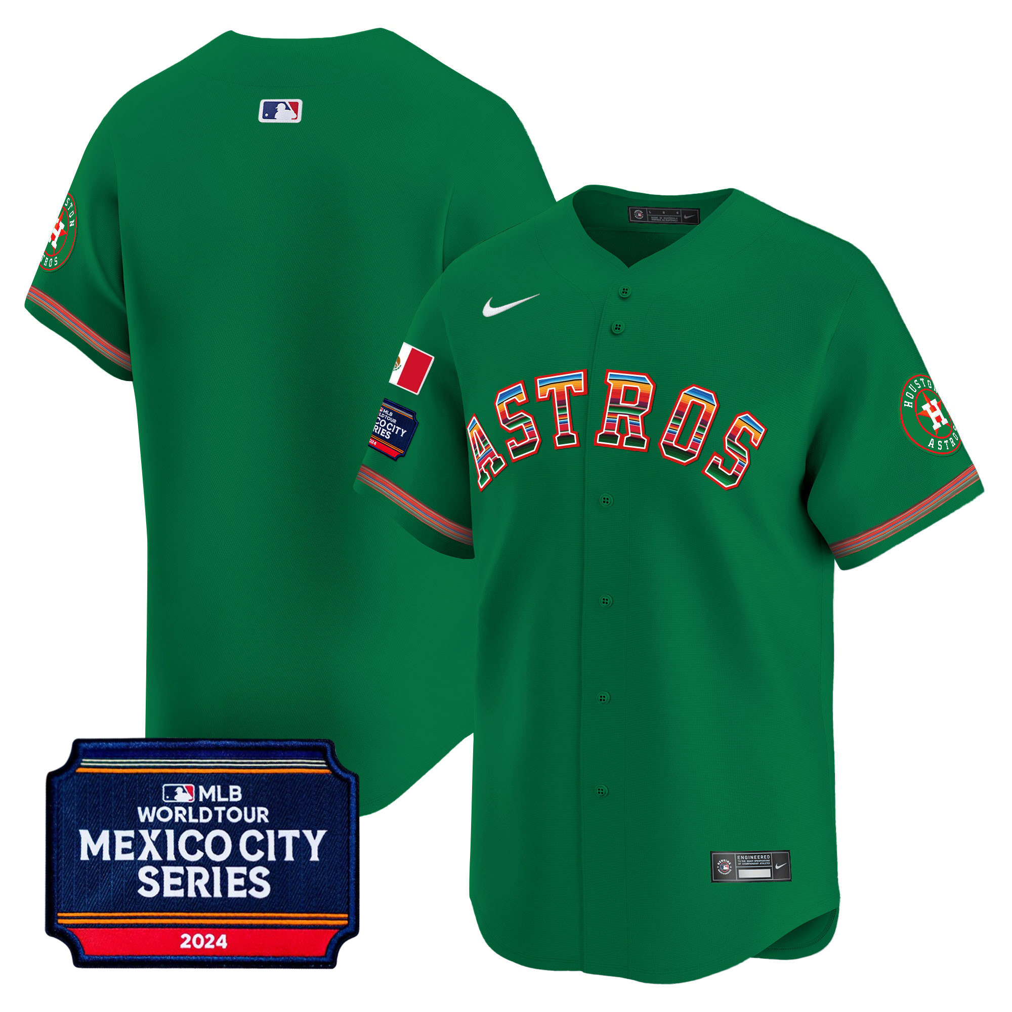 Men's Houston Astros 2024 Mexico City Series Patch Vapor Premier Limited Jersey - All Stitched