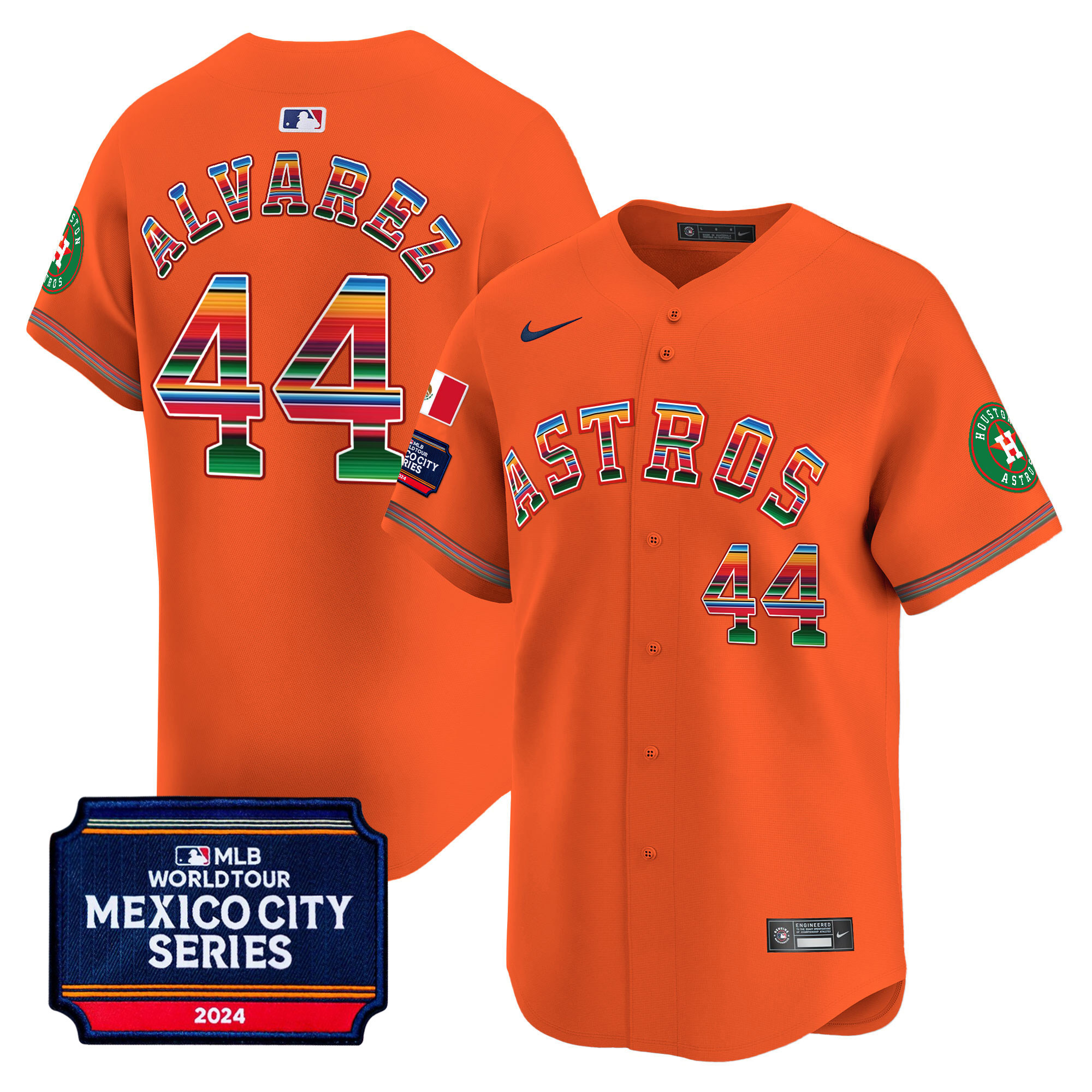 Men's Houston Astros 2024 Mexico City Series Patch Vapor Premier Limited Jersey - All Stitched