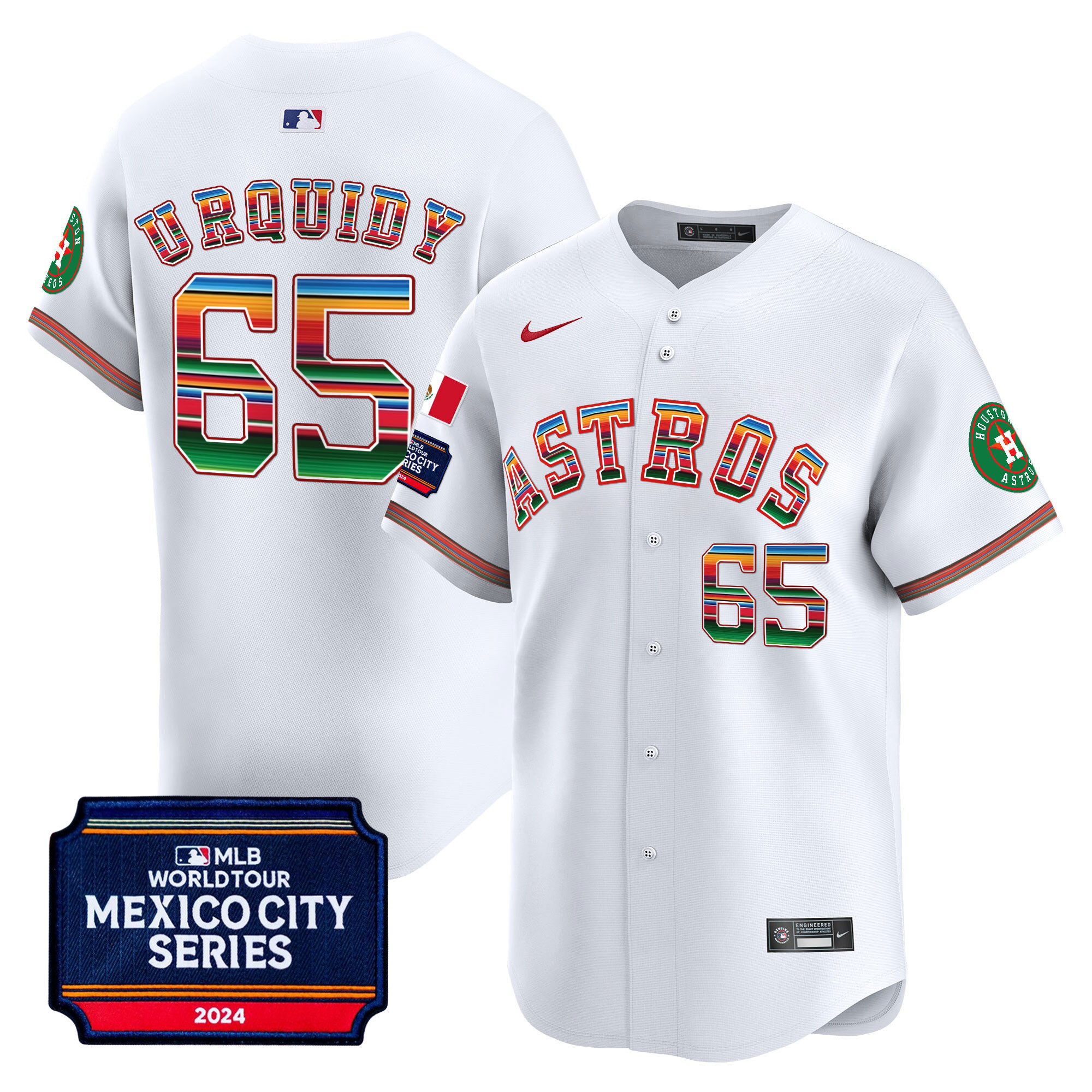 Men's Houston Astros 2024 Mexico City Series Patch Vapor Premier Limited Jersey - All Stitched