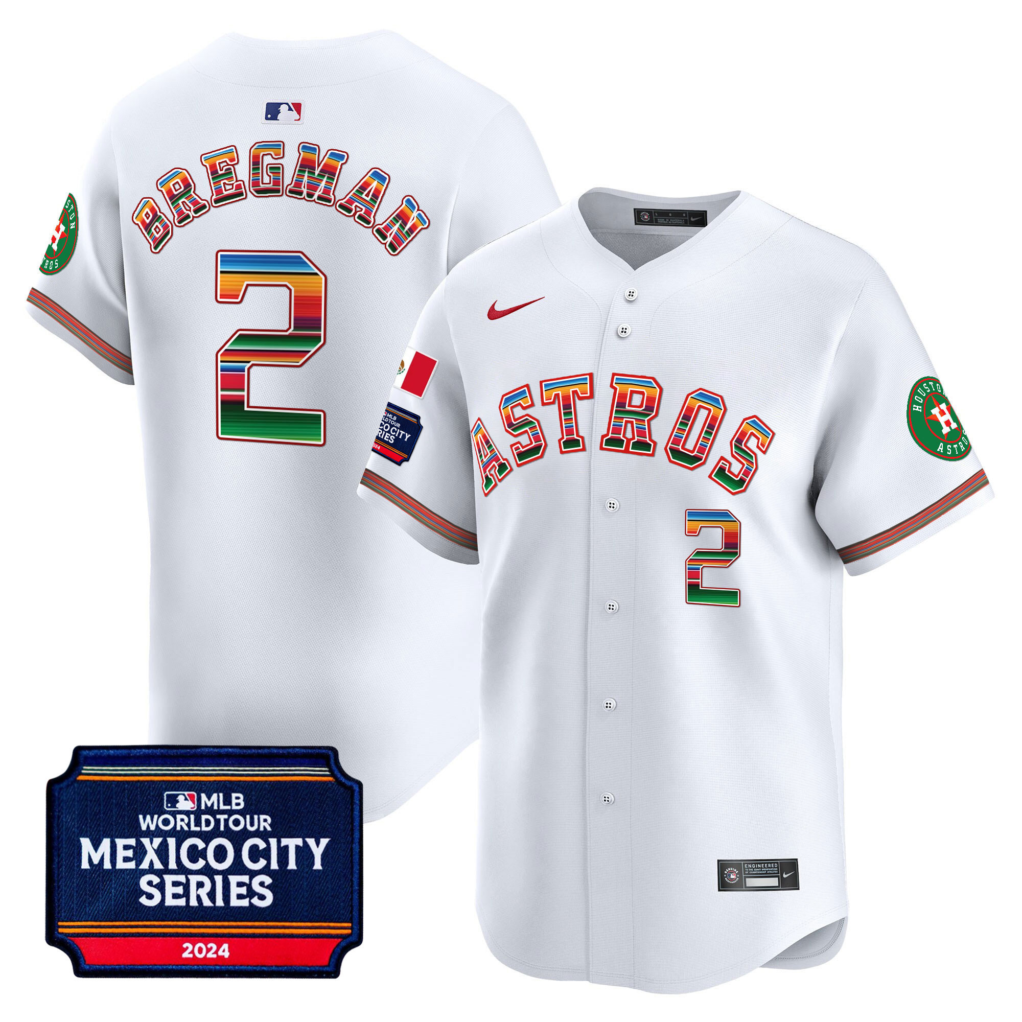 Men's Houston Astros 2024 Mexico City Series Patch Vapor Premier Limited Jersey - All Stitched