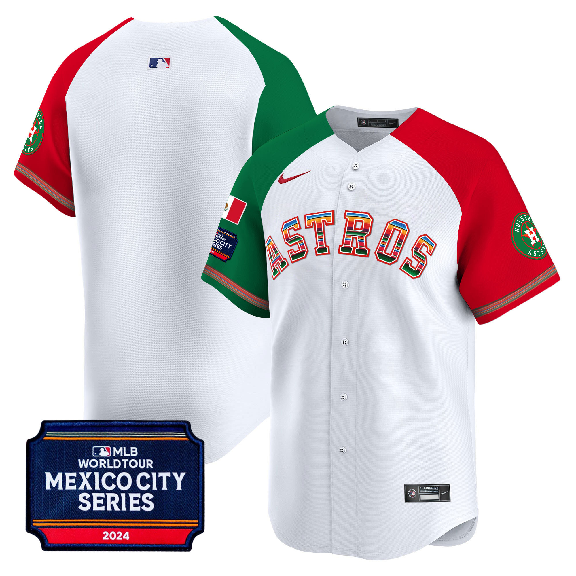 Men's Houston Astros 2024 Mexico City Series Patch Vapor Premier Limited Jersey - All Stitched