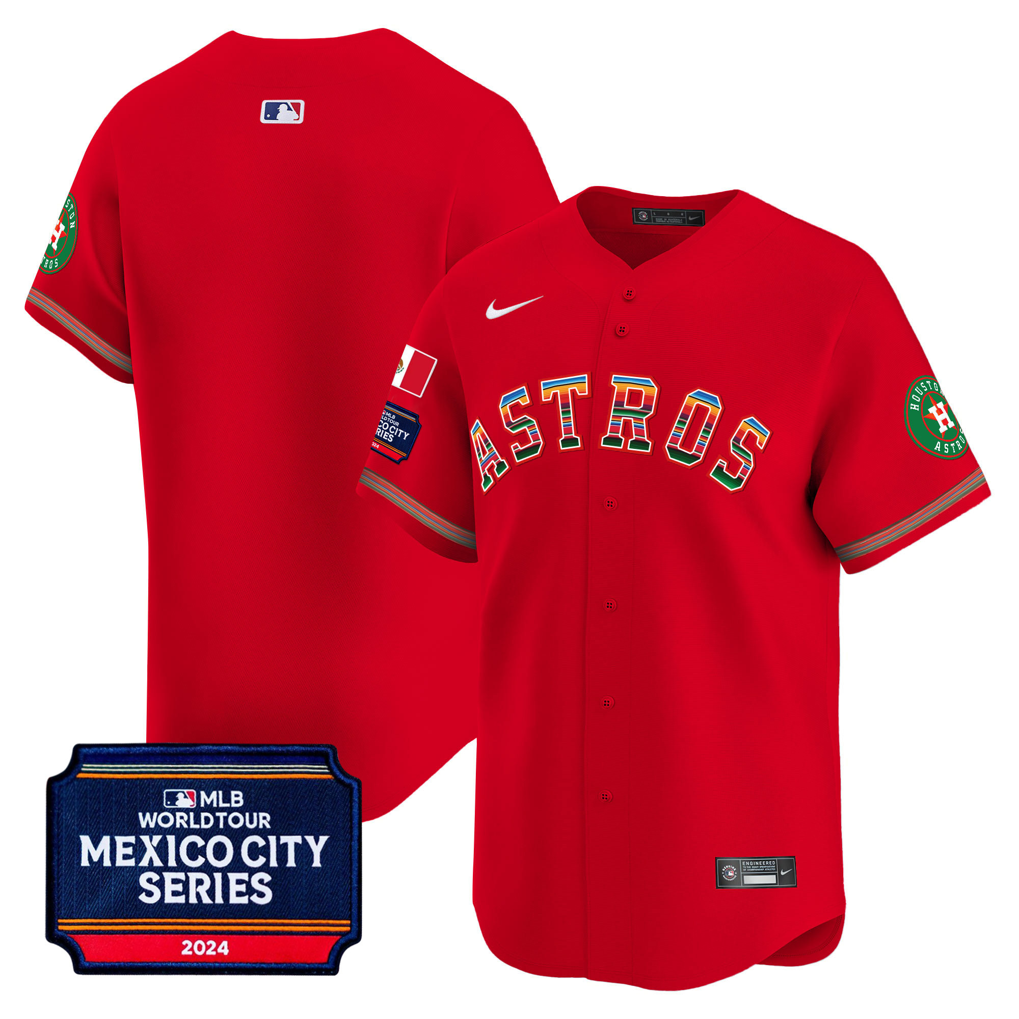 Men's Houston Astros 2024 Mexico City Series Patch Vapor Premier Limited Jersey - All Stitched