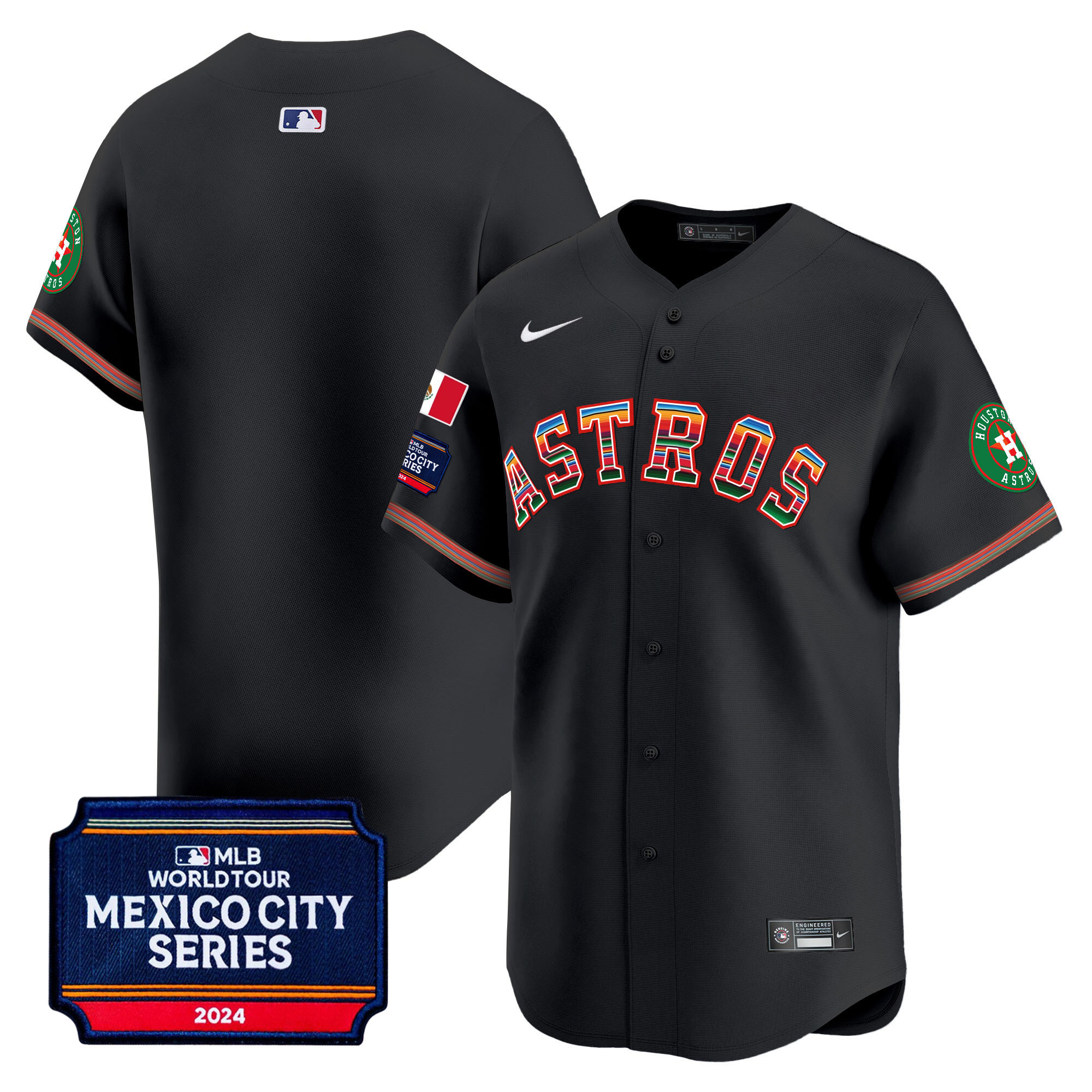Men's Houston Astros 2024 Mexico City Series Patch Vapor Premier Limited Jersey - All Stitched
