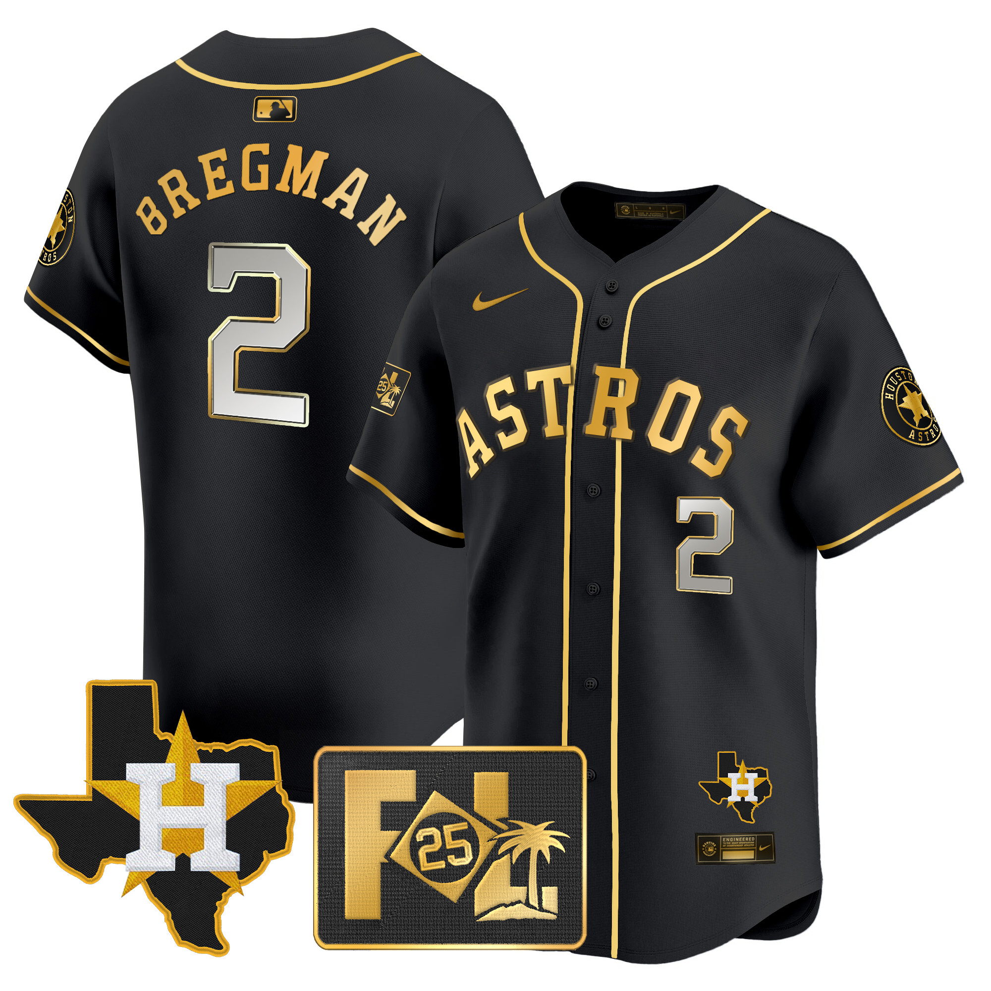 Men's Houston Astros 2025 Spring Training & Texas Patch Vapor Premier Limited Jersey - All Stitched