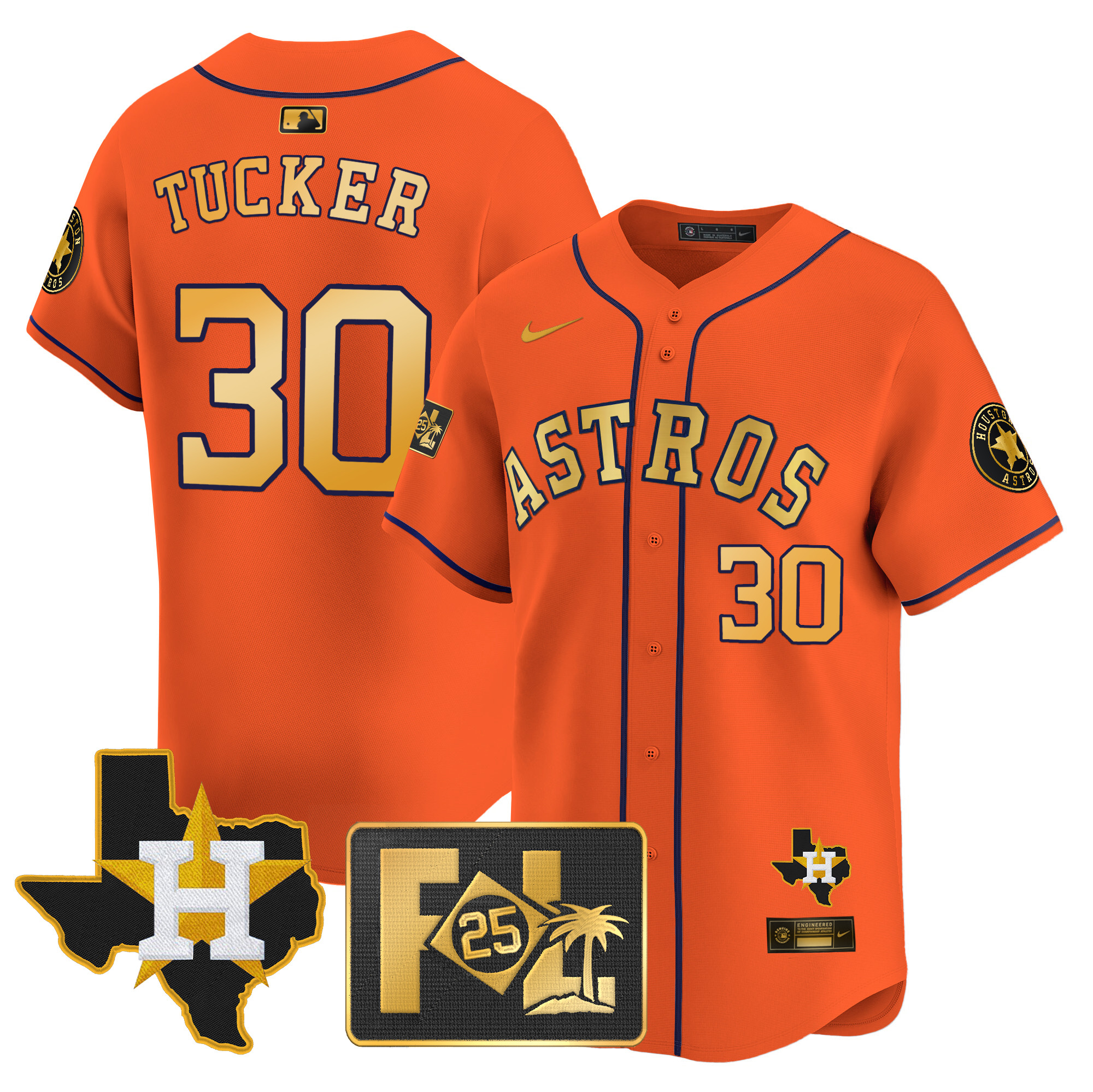 Men's Houston Astros 2025 Spring Training & Texas Patch Vapor Premier Limited Jersey - All Stitched