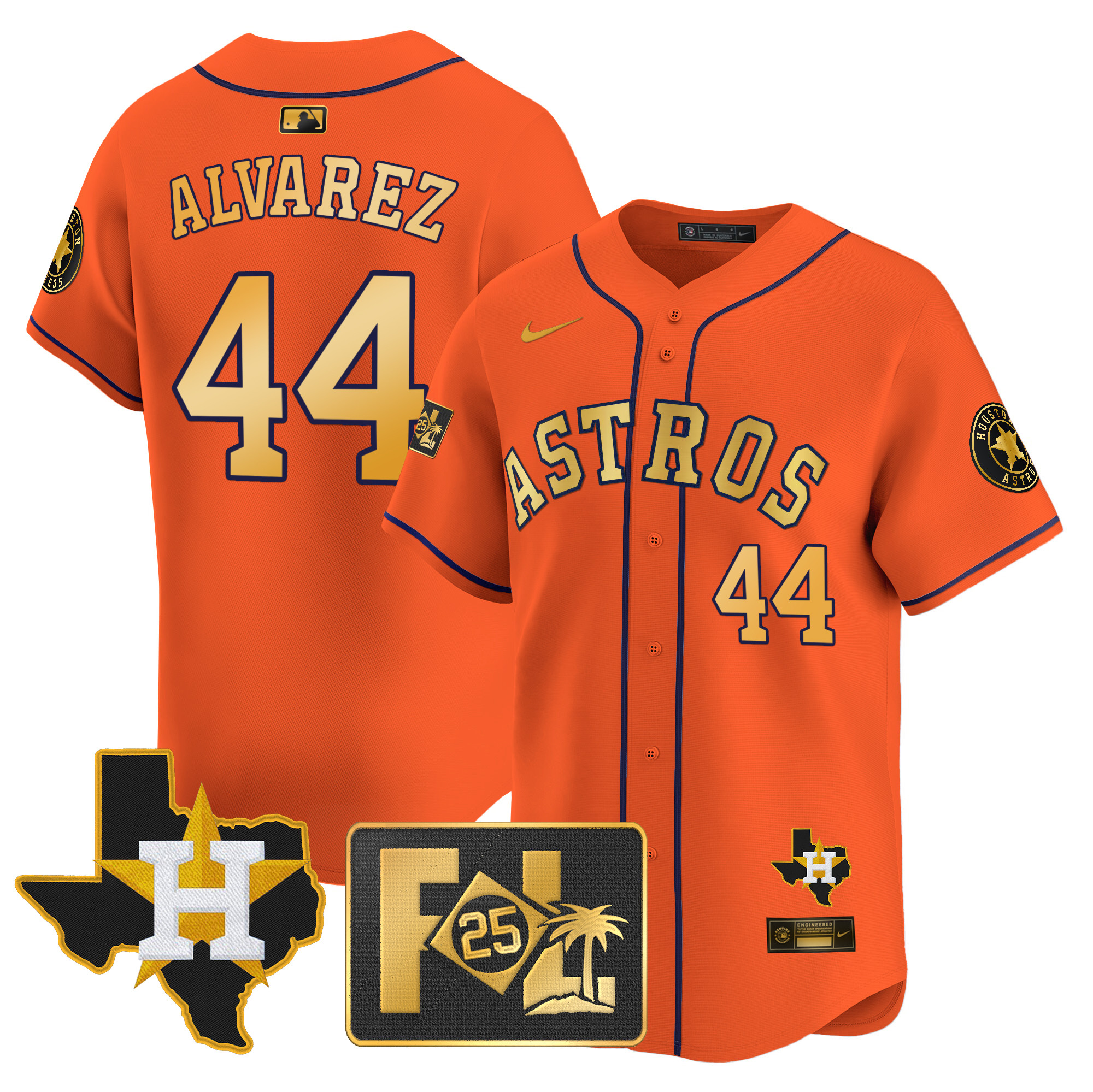 Men's Houston Astros 2025 Spring Training & Texas Patch Vapor Premier Limited Jersey - All Stitched