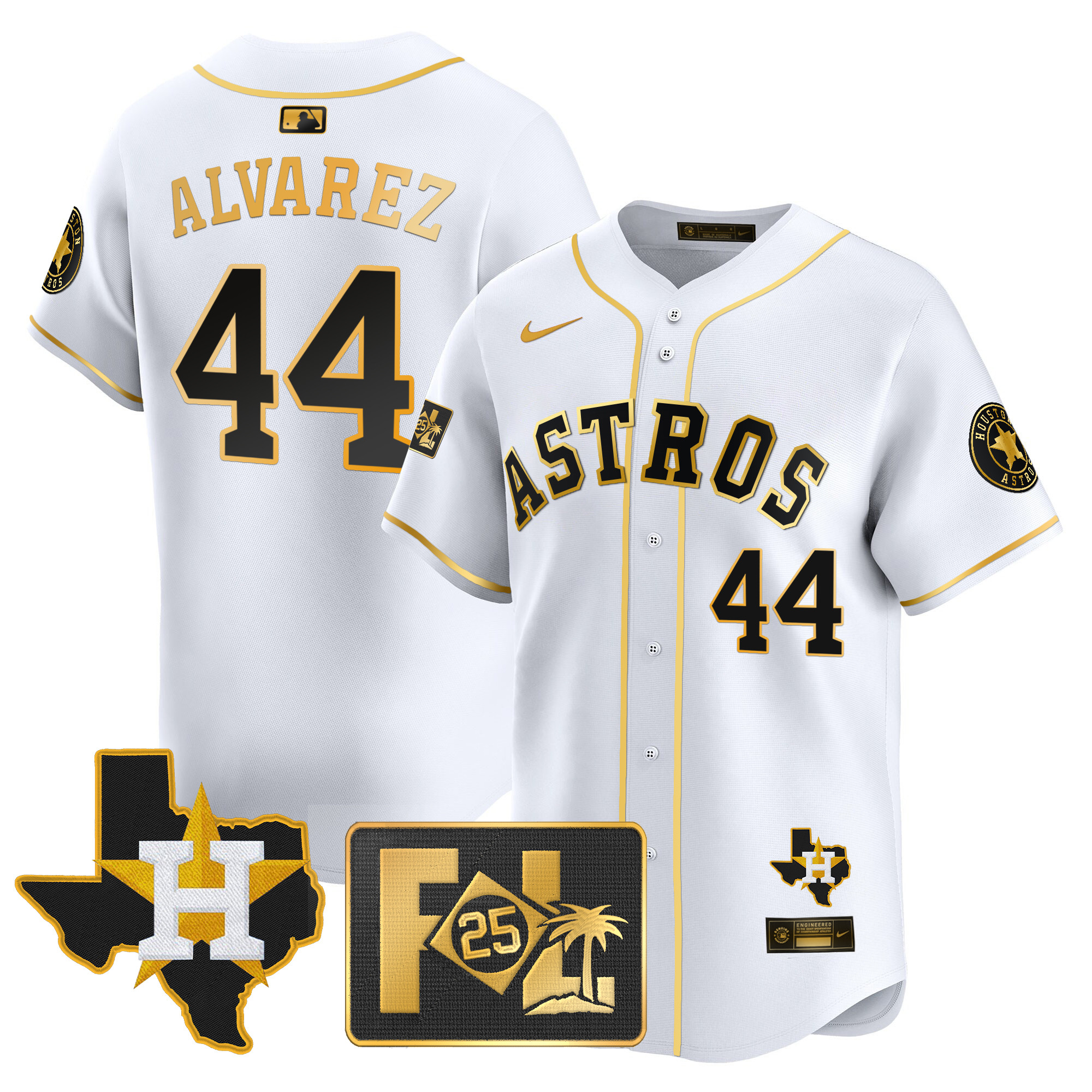 Men's Houston Astros 2025 Spring Training & Texas Patch Vapor Premier Limited Jersey - All Stitched