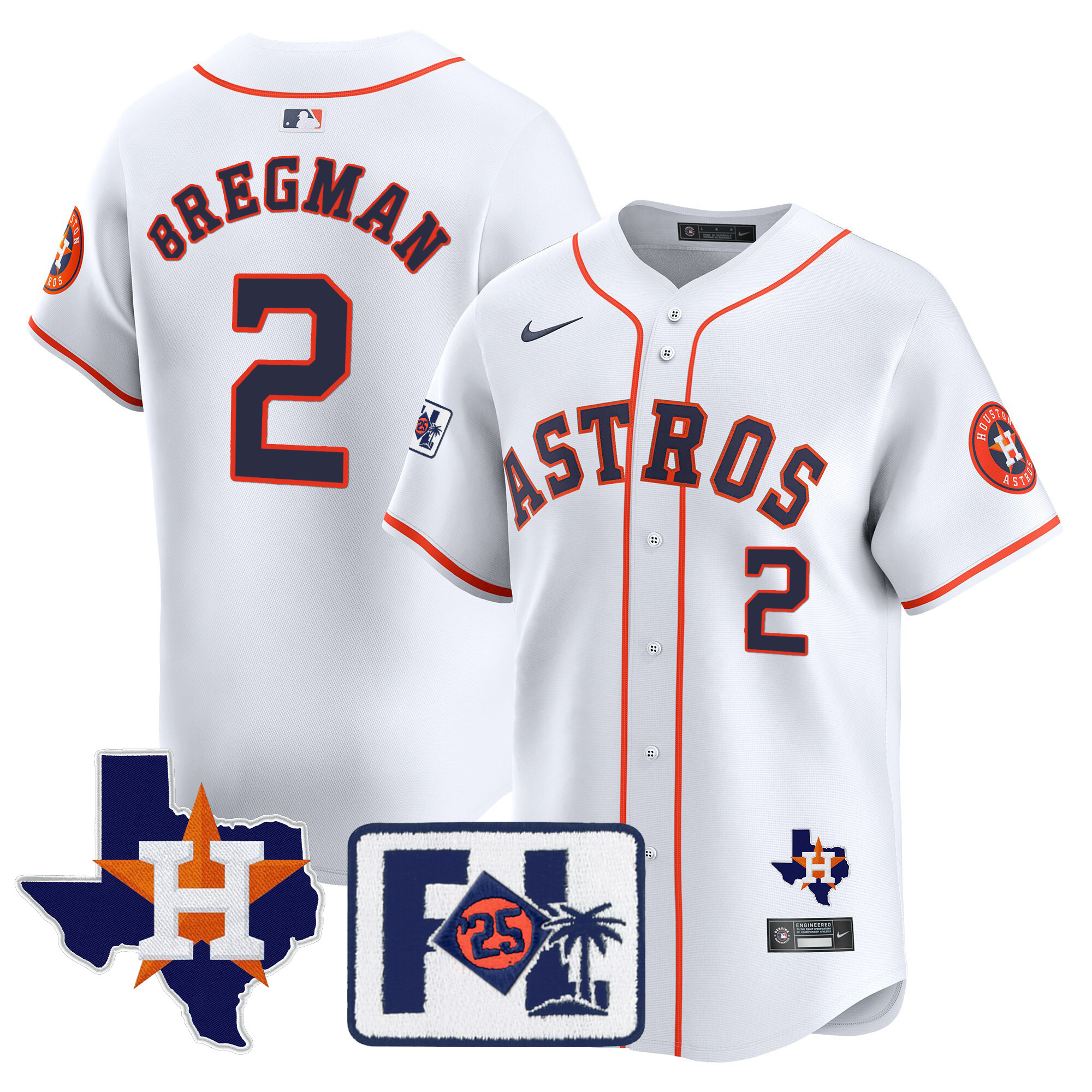 Men's Houston Astros 2025 Spring Training & Texas Patch Vapor Premier Limited Jersey - All Stitched