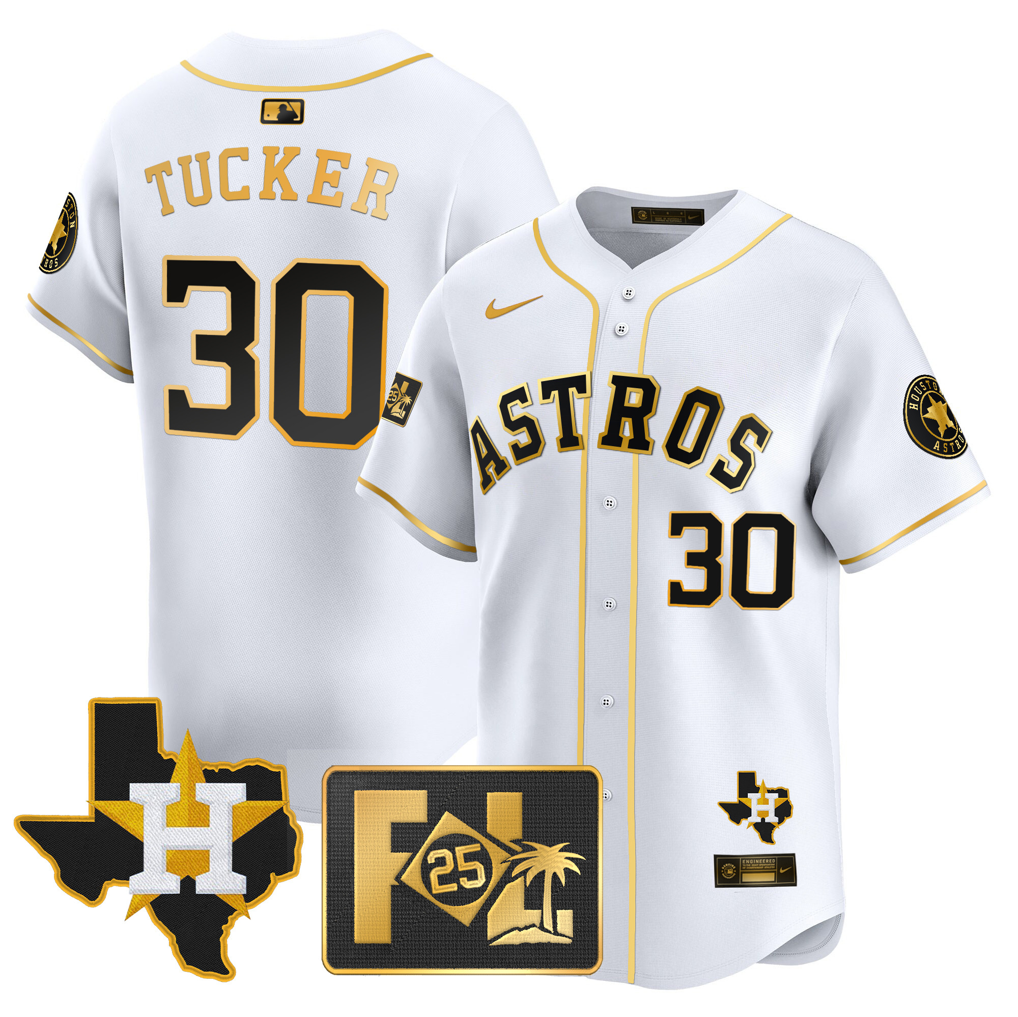 Men's Houston Astros 2025 Spring Training & Texas Patch Vapor Premier Limited Jersey - All Stitched