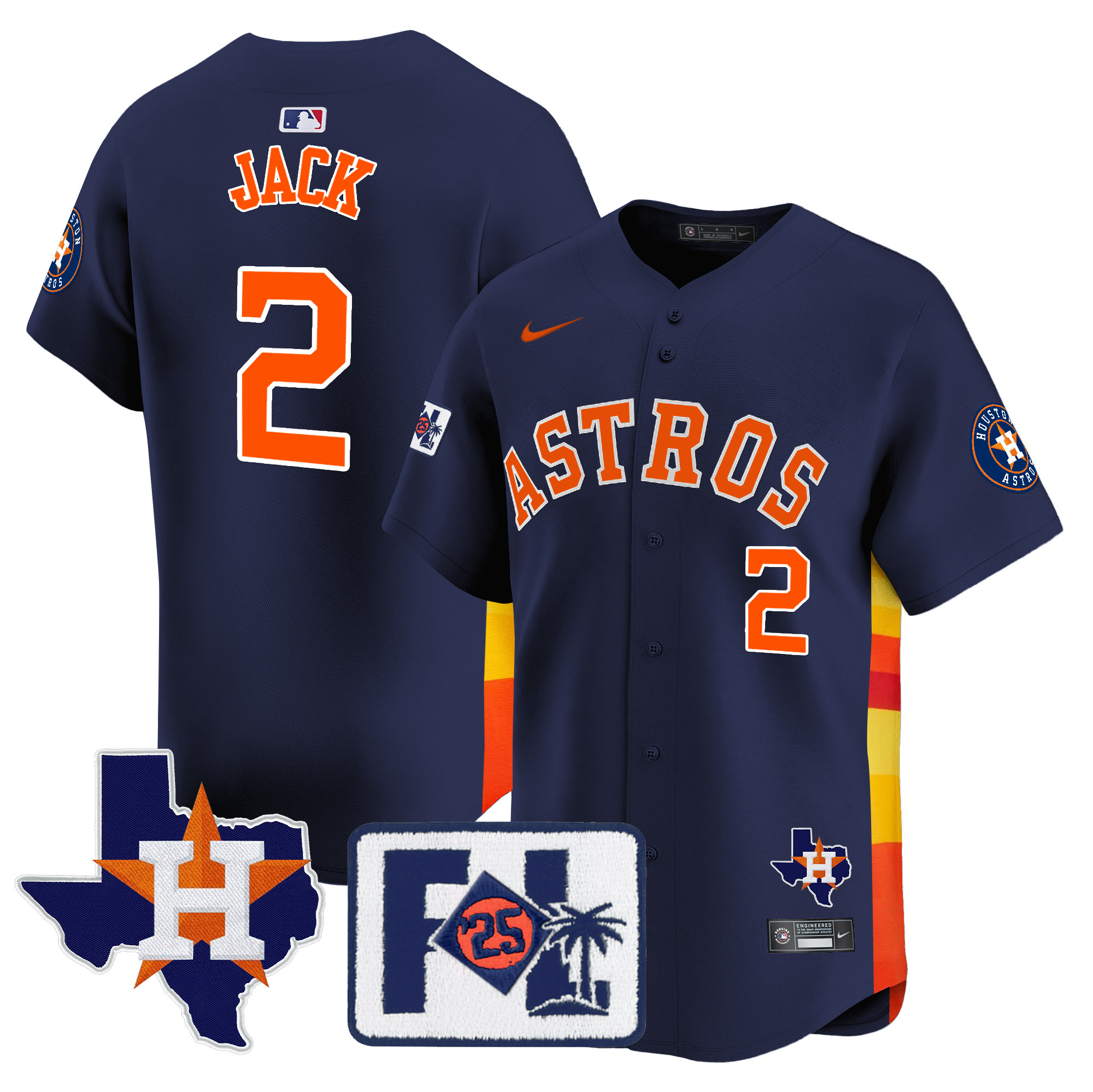 Men's Houston Astros 2025 Spring Training & Texas Patch Vapor Premier Limited Jersey - All Stitched
