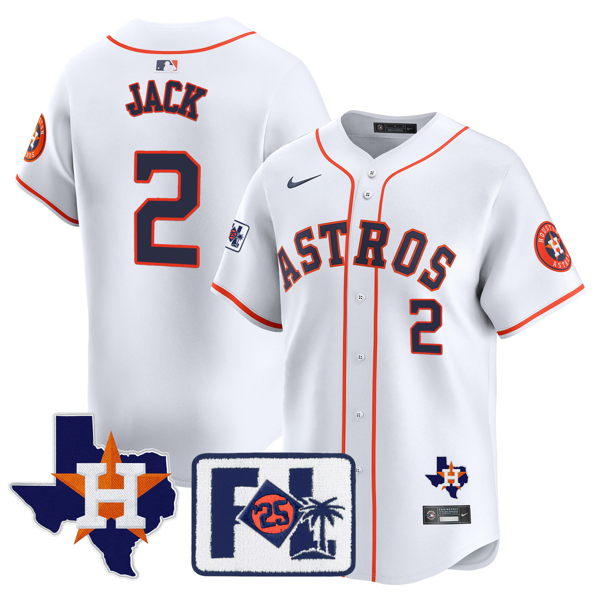 Men's Houston Astros 2025 Spring Training & Texas Patch Vapor Premier Limited Jersey - All Stitched