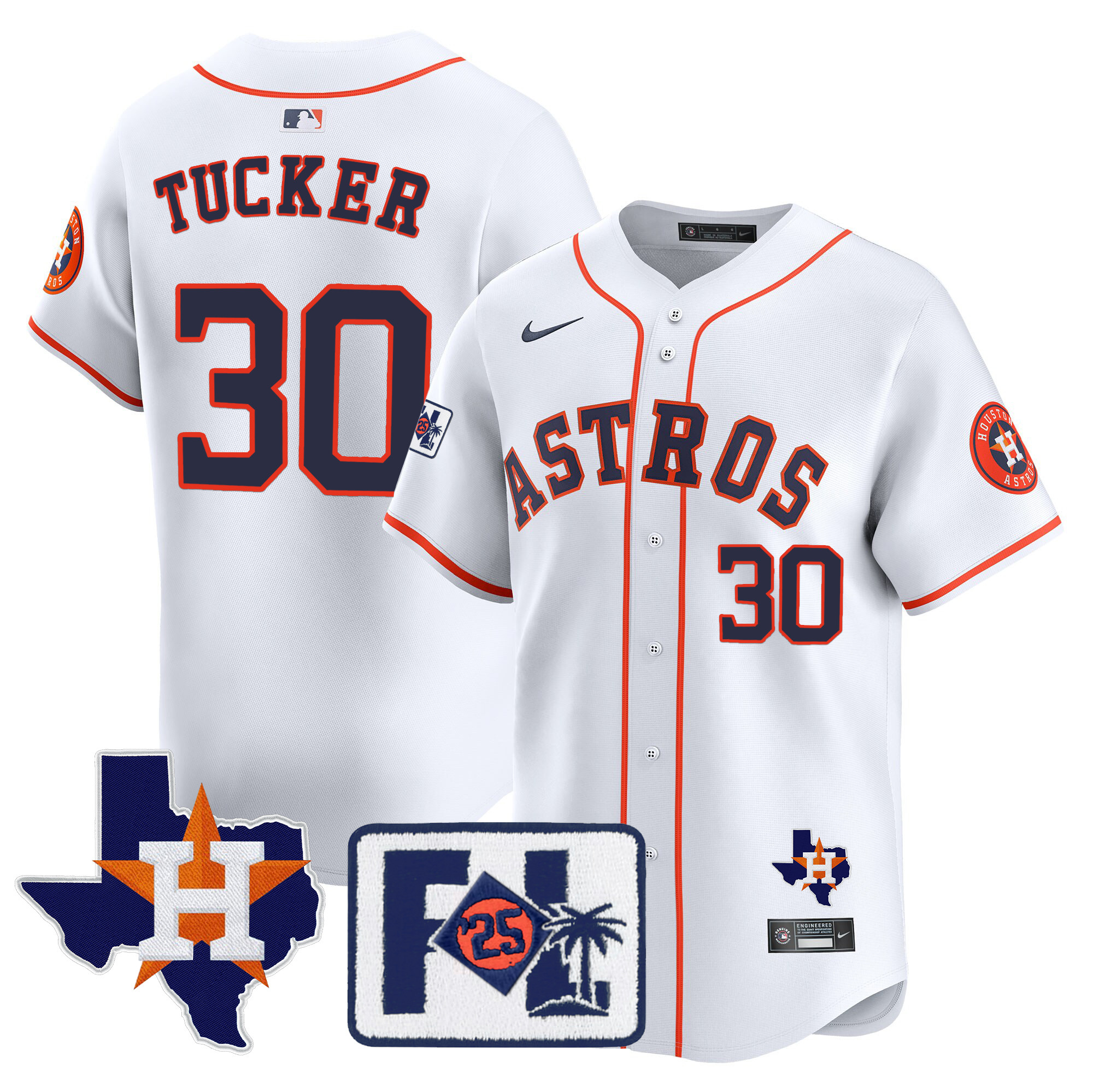 Men's Houston Astros 2025 Spring Training & Texas Patch Vapor Premier Limited Jersey - All Stitched