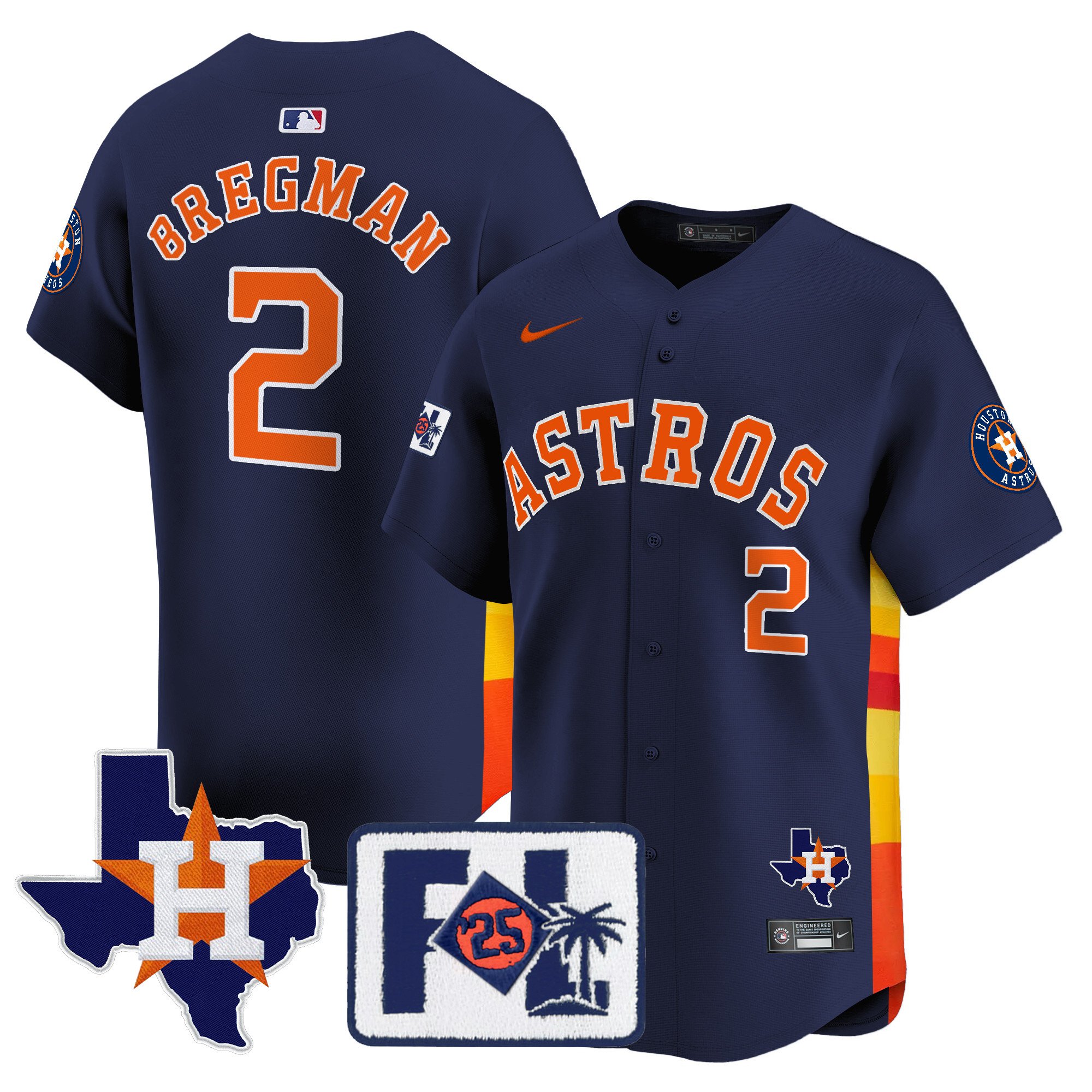 Men's Houston Astros 2025 Spring Training & Texas Patch Vapor Premier Limited Jersey - All Stitched