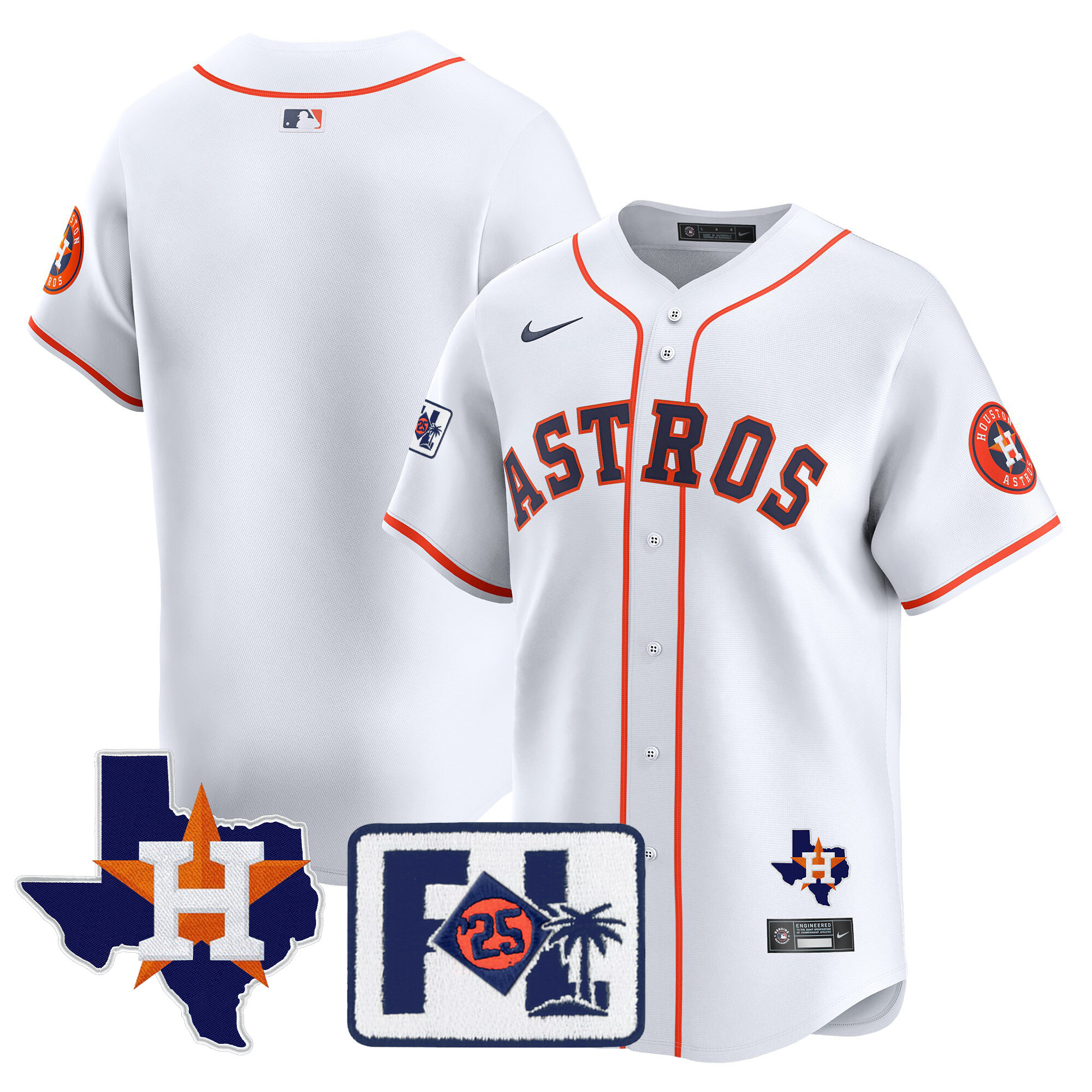 Men's Houston Astros 2025 Spring Training & Texas Patch Vapor Premier Limited Jersey - All Stitched