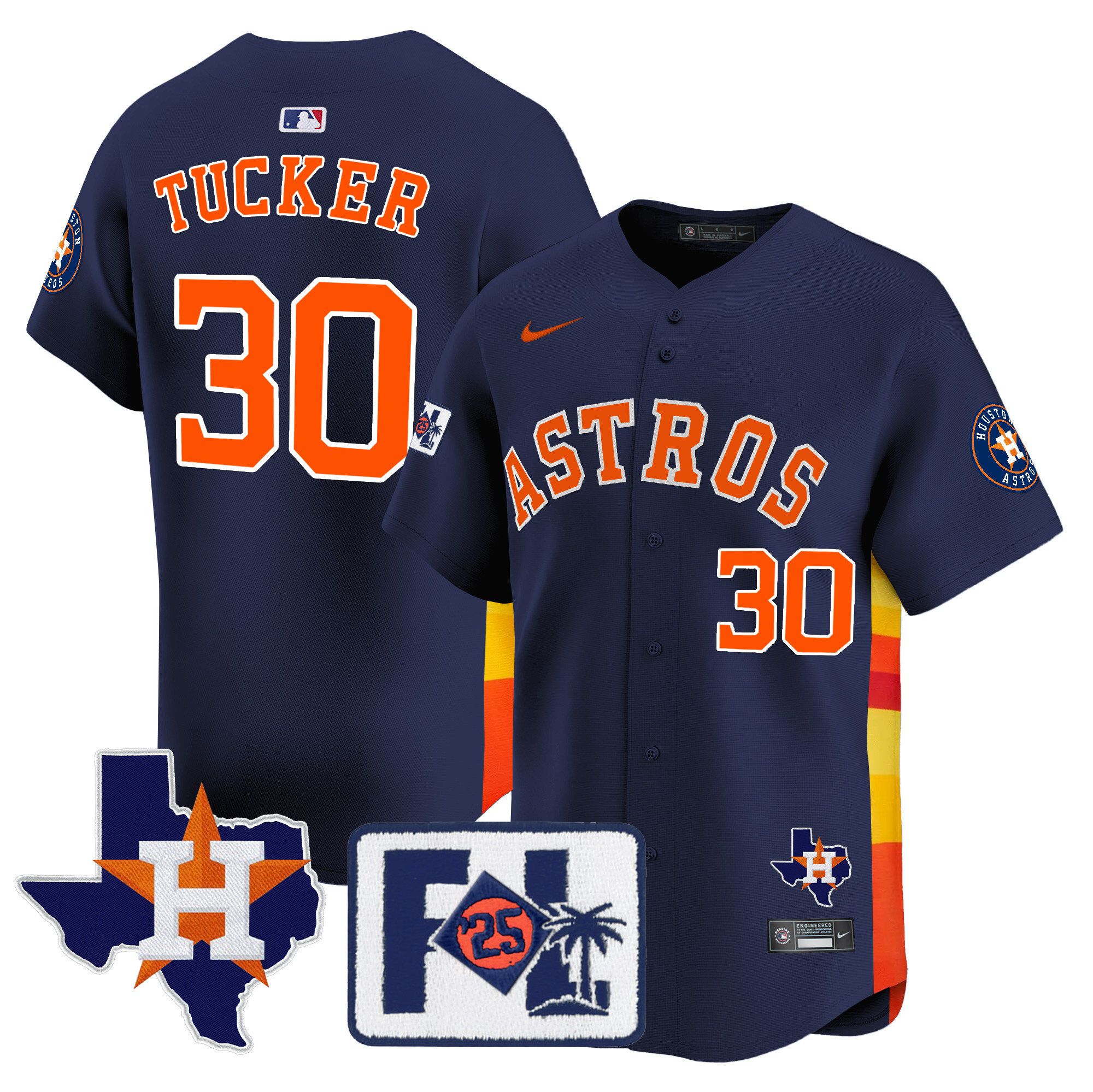 Men's Houston Astros 2025 Spring Training & Texas Patch Vapor Premier Limited Jersey - All Stitched