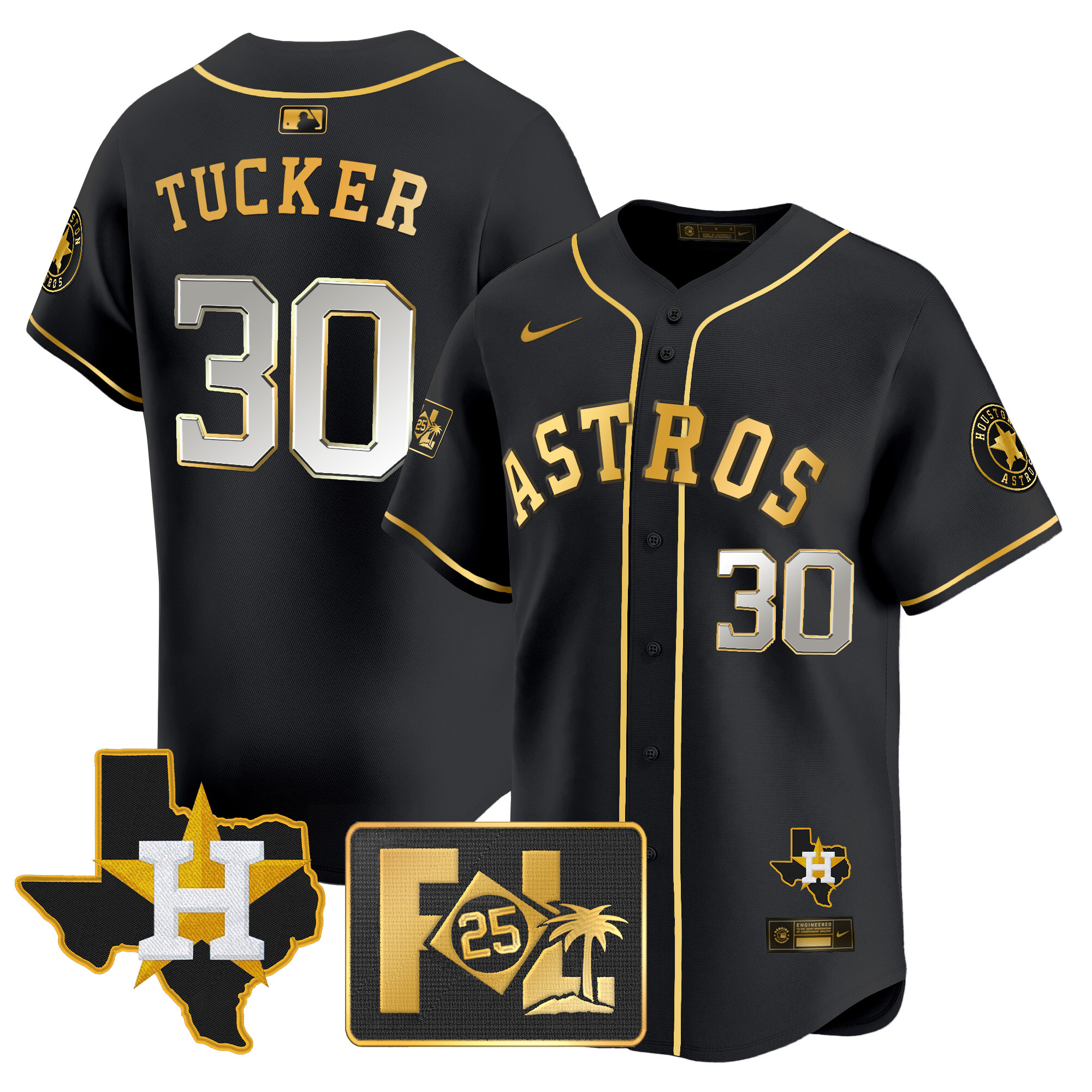 Men's Houston Astros 2025 Spring Training & Texas Patch Vapor Premier Limited Jersey - All Stitched