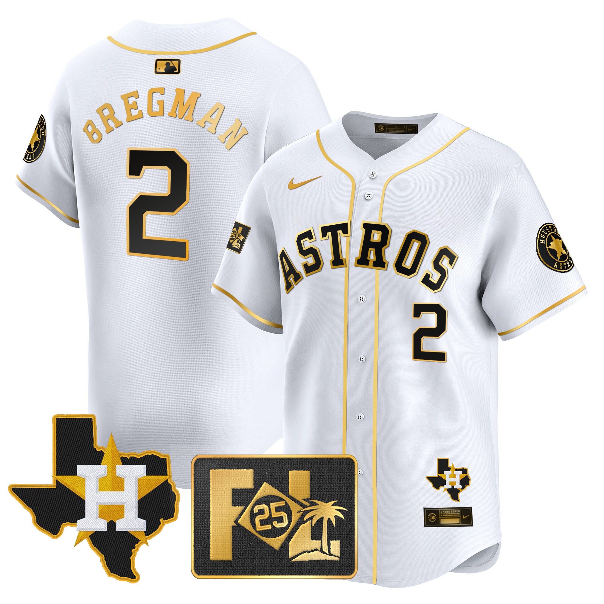 Men's Houston Astros 2025 Spring Training & Texas Patch Vapor Premier Limited Jersey - All Stitched