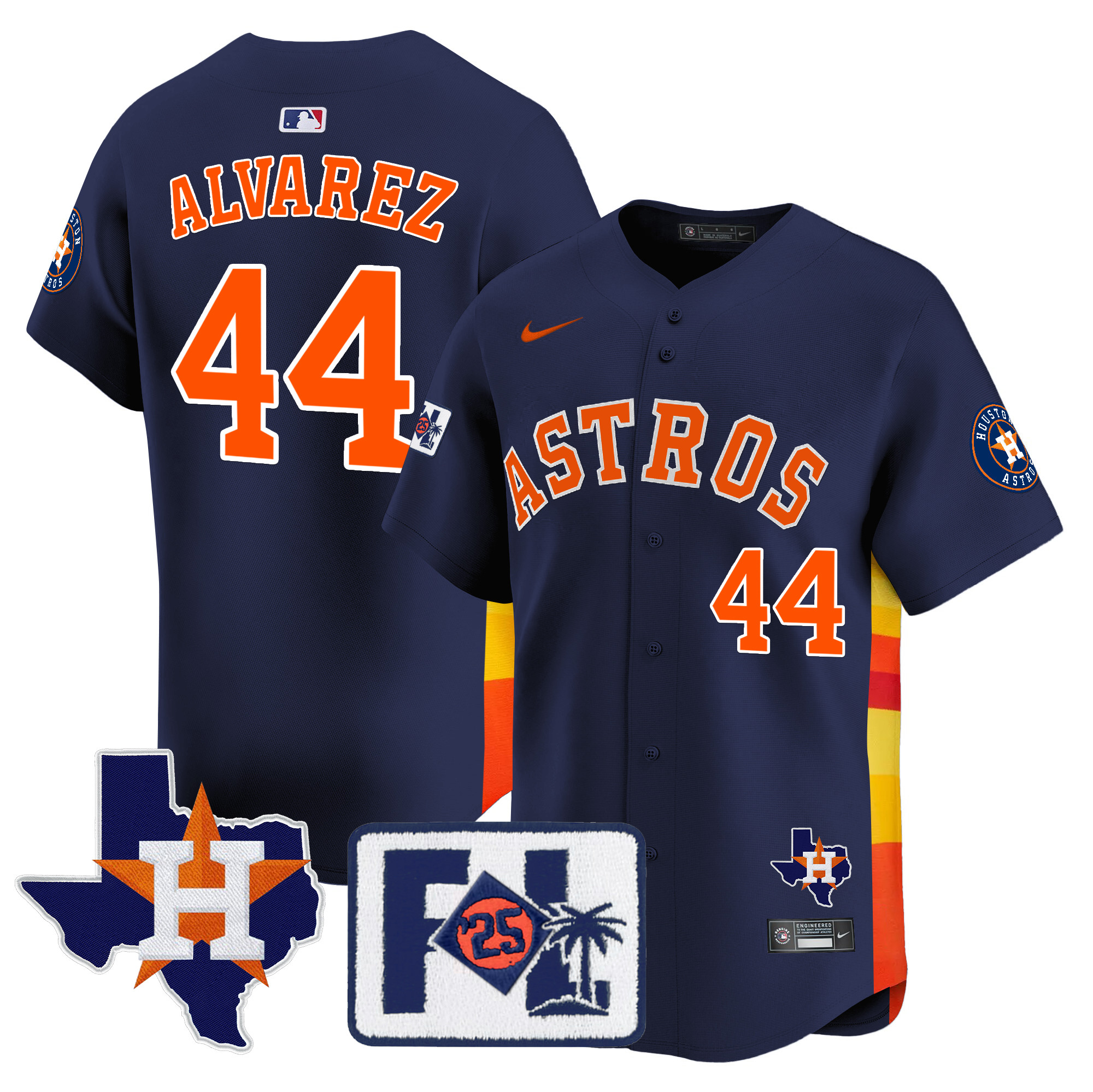 Men's Houston Astros 2025 Spring Training & Texas Patch Vapor Premier Limited Jersey - All Stitched