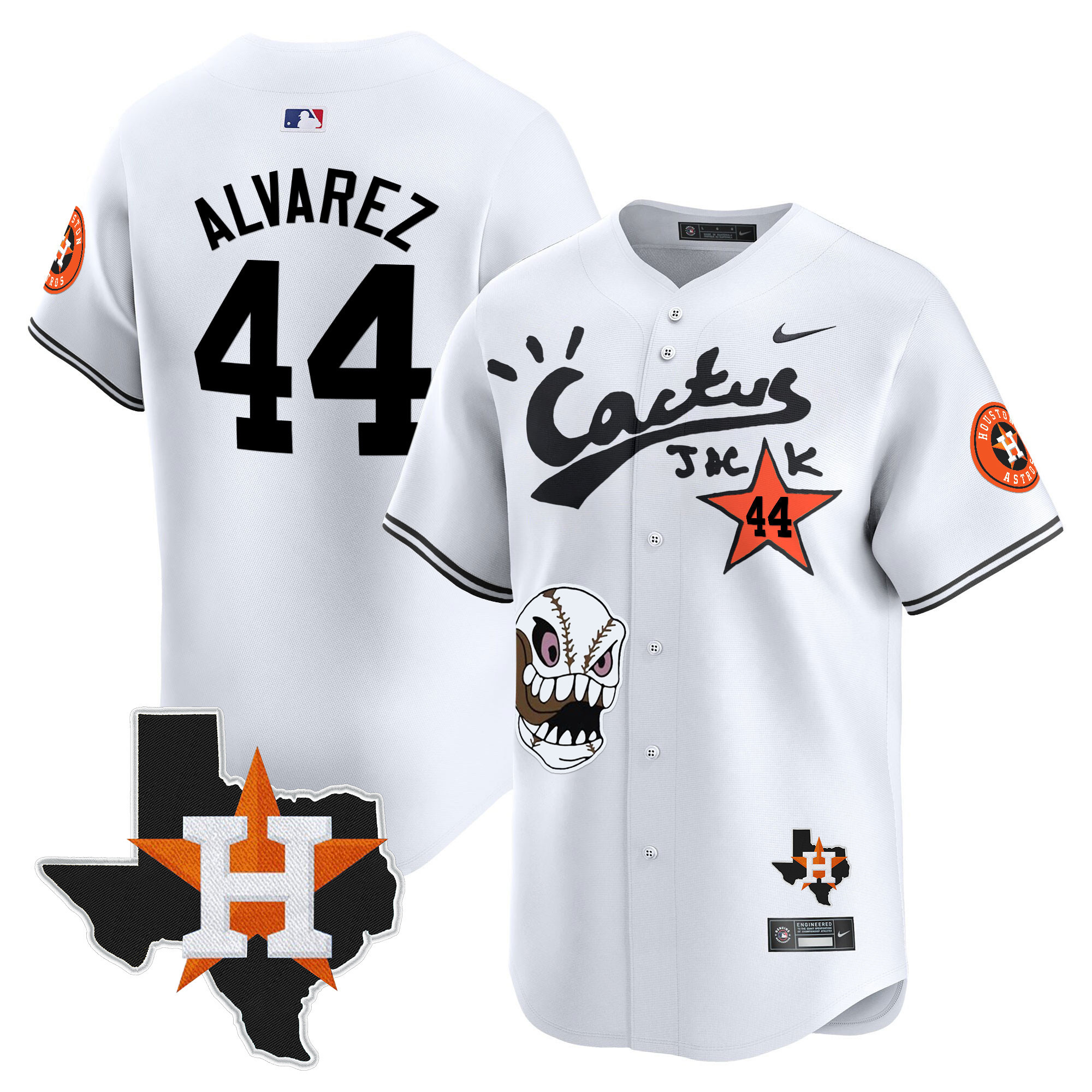 Men's Houston Astros Cactus Jack Patch Vapor Premier Limited Jersey - All Stitched