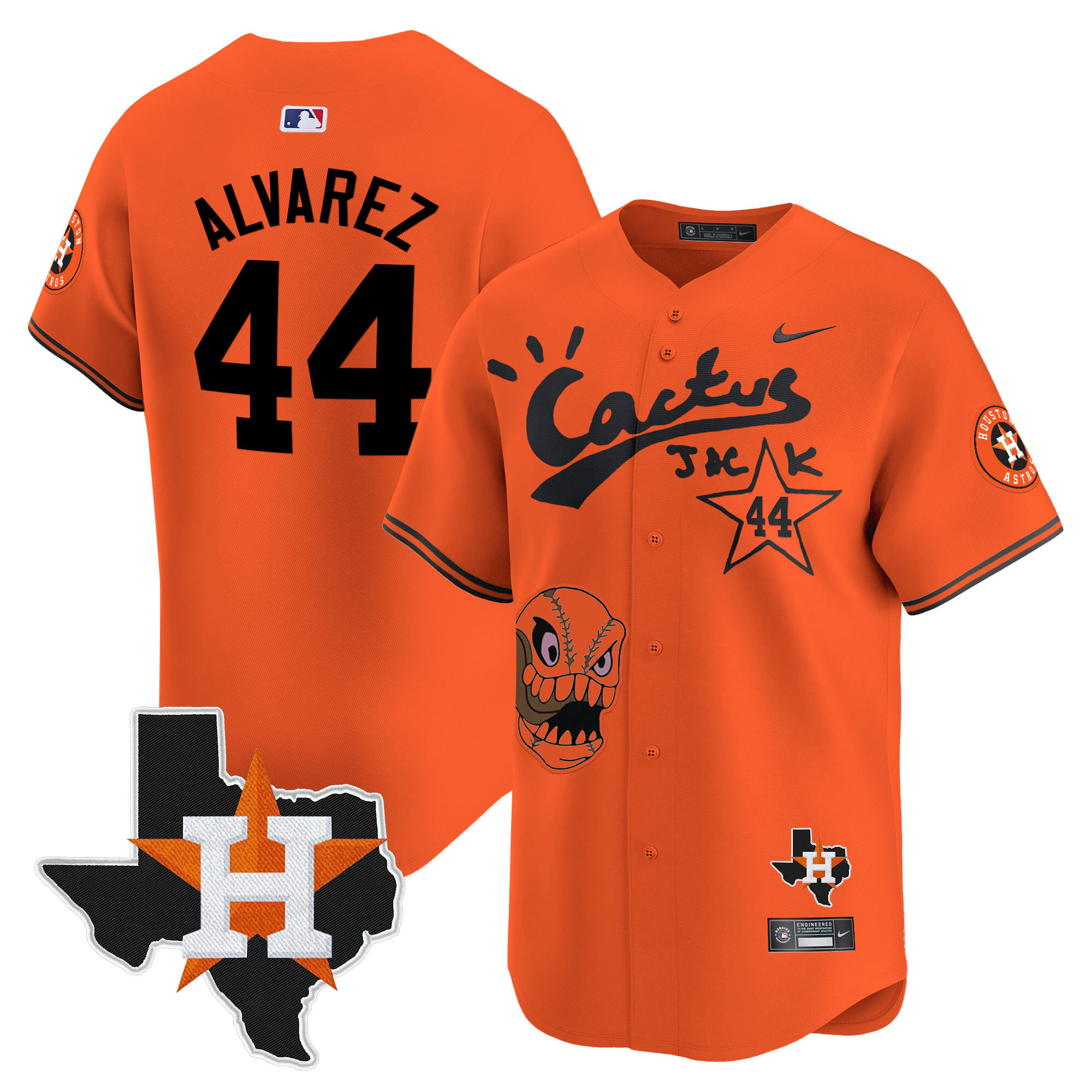 Men's Houston Astros Cactus Jack Patch Vapor Premier Limited Jersey - All Stitched