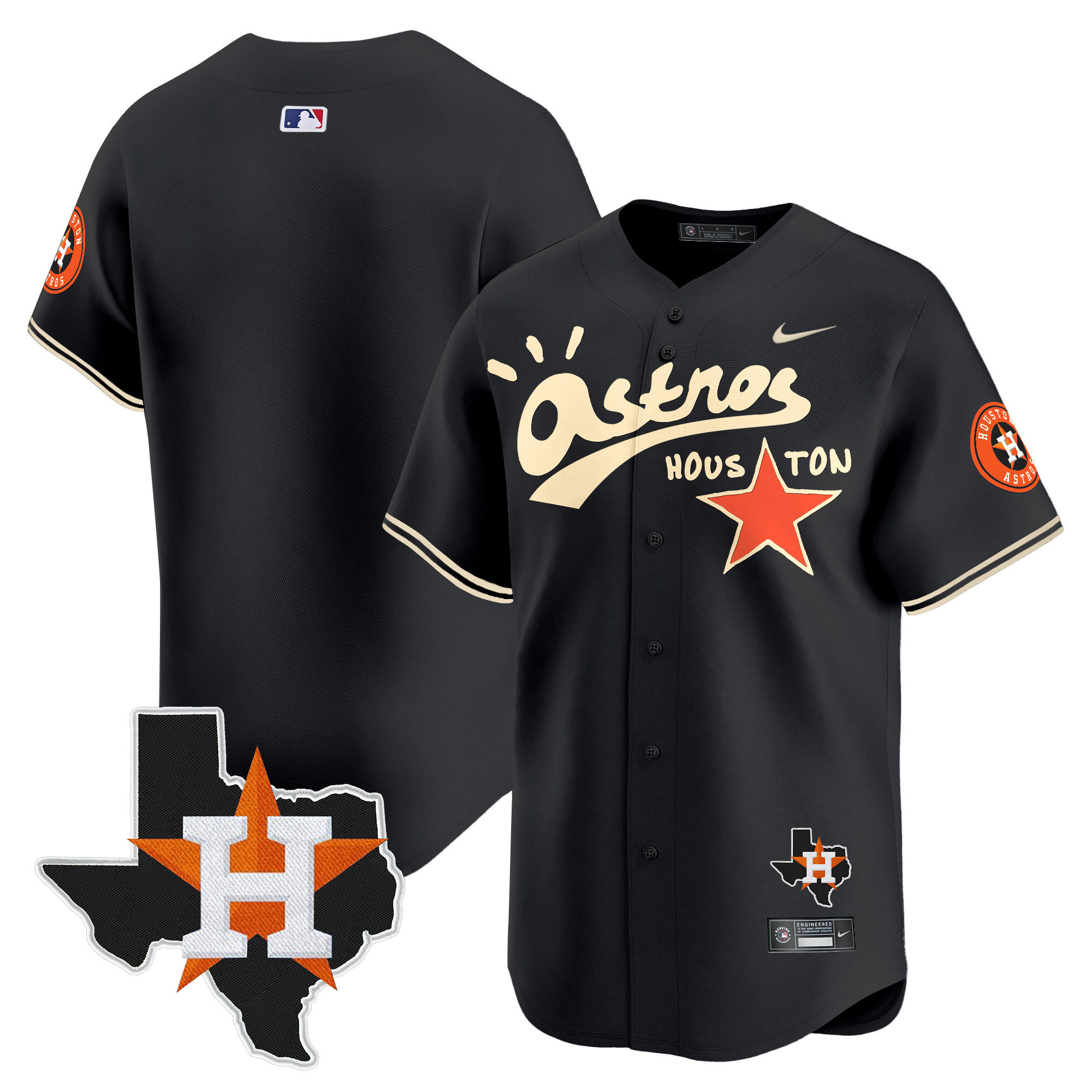 Men's Houston Astros Cactus Jack Style Vapor Premier Limited Jersey - Stitched