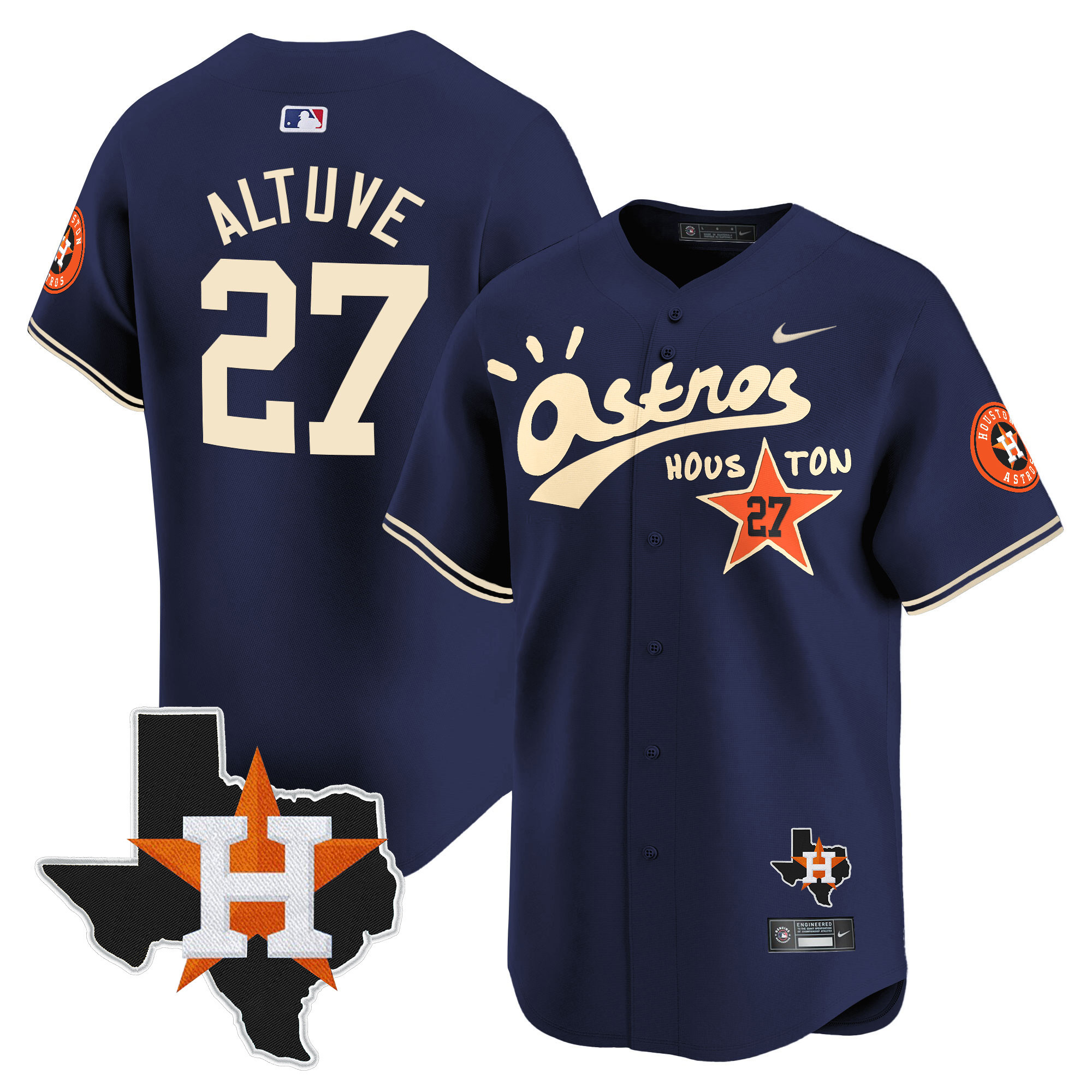 Men's Houston Astros Cactus Jack Style Vapor Premier Limited Jersey - Stitched