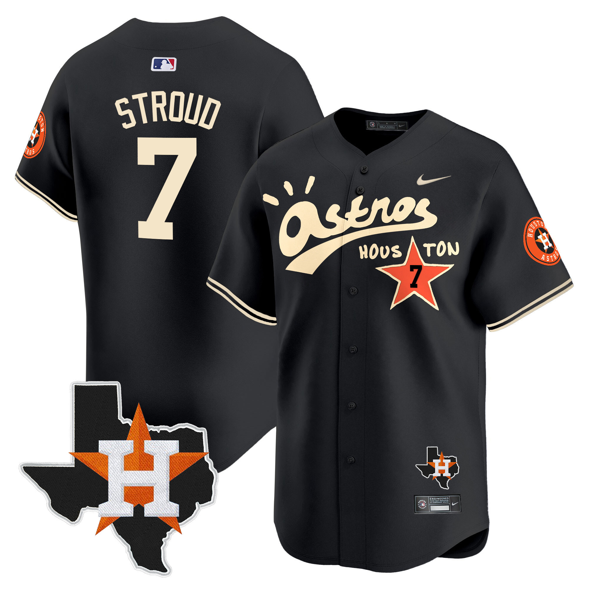 Men's Houston Astros Cactus Jack Style Vapor Premier Limited Jersey - Stitched