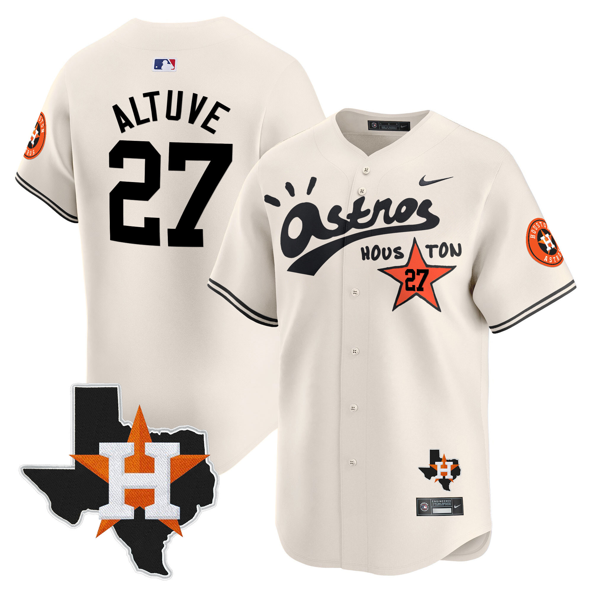 Men's Houston Astros Cactus Jack Style Vapor Premier Limited Jersey - Stitched