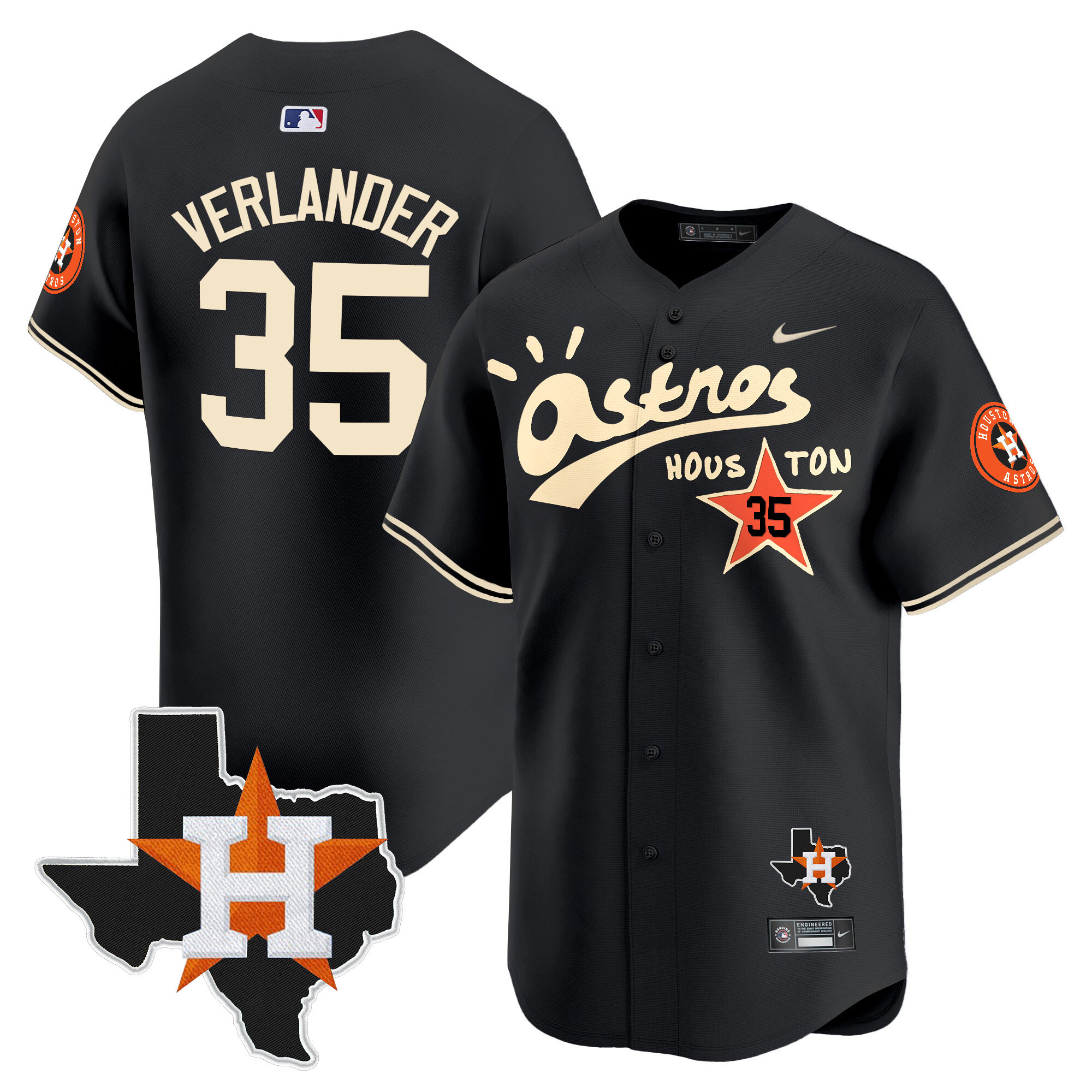 Men's Houston Astros Cactus Jack Style Vapor Premier Limited Jersey - Stitched