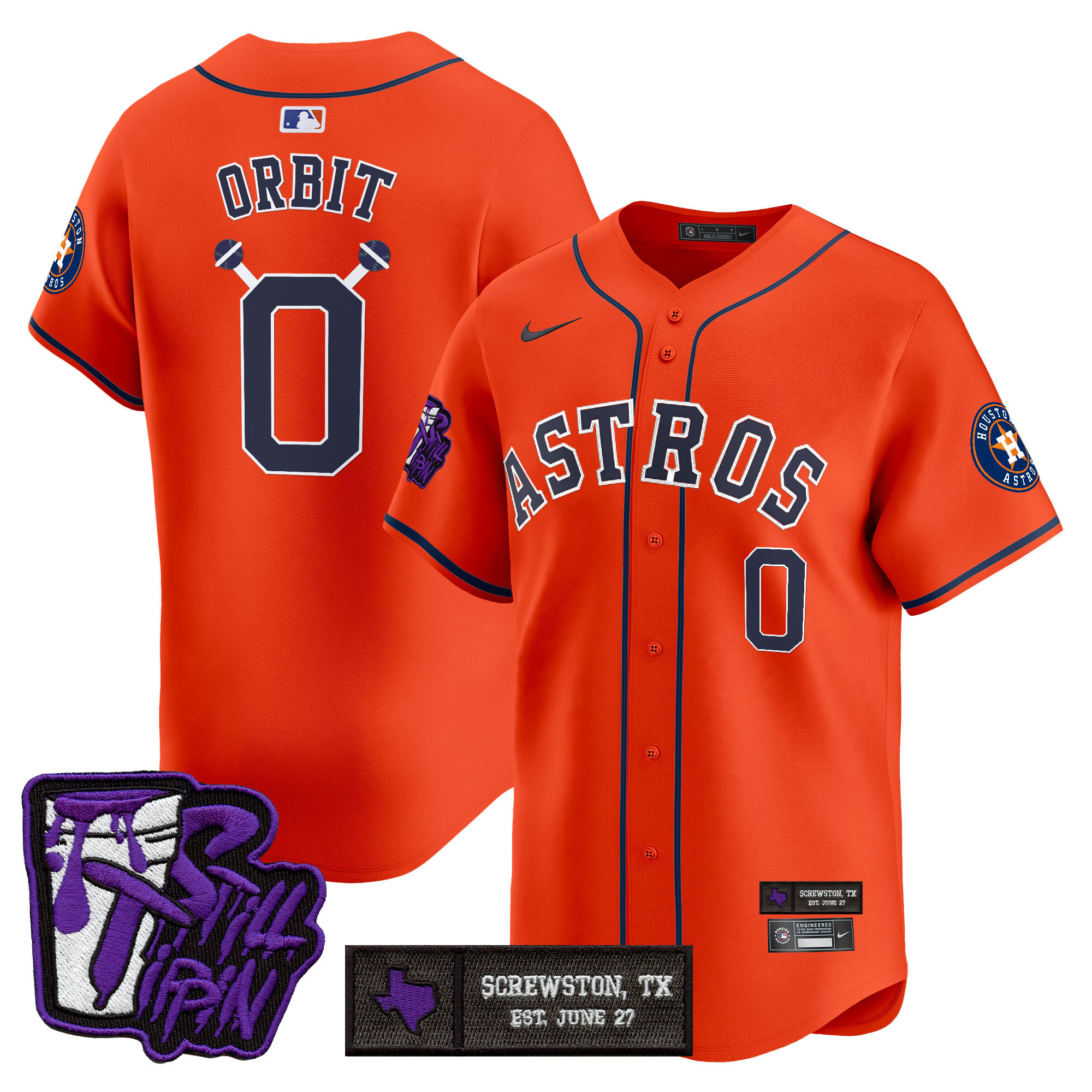 Men's Houston Astros DJ Screw Still Tippin Purple Patch Vapor Premier Limited Jersey - Stitched