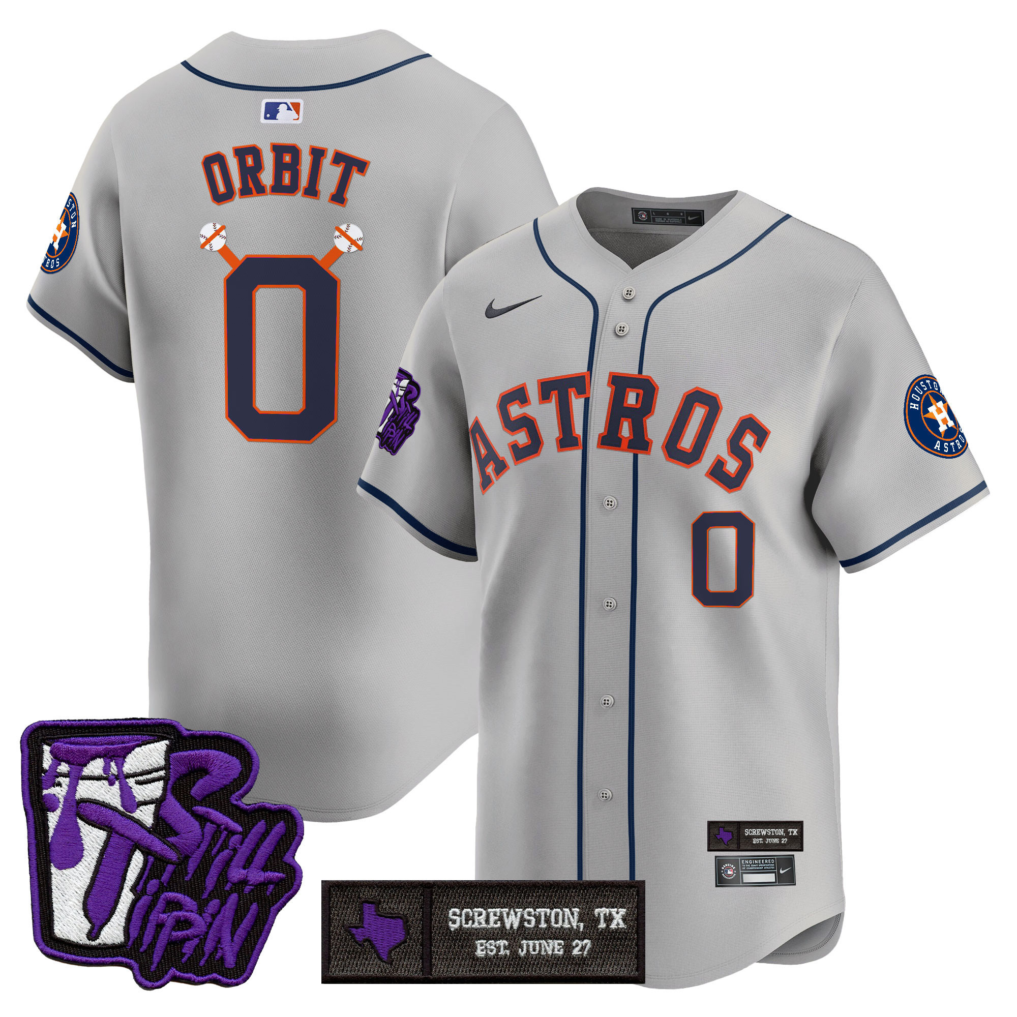Men's Houston Astros DJ Screw Still Tippin Purple Patch Vapor Premier Limited Jersey - Stitched